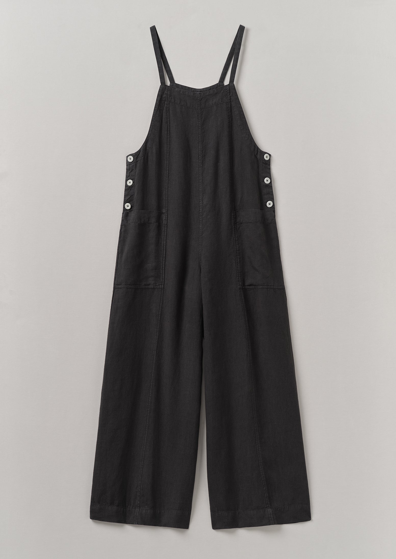 Garment Dyed Linen Pocket Jumpsuit | Black Pepper