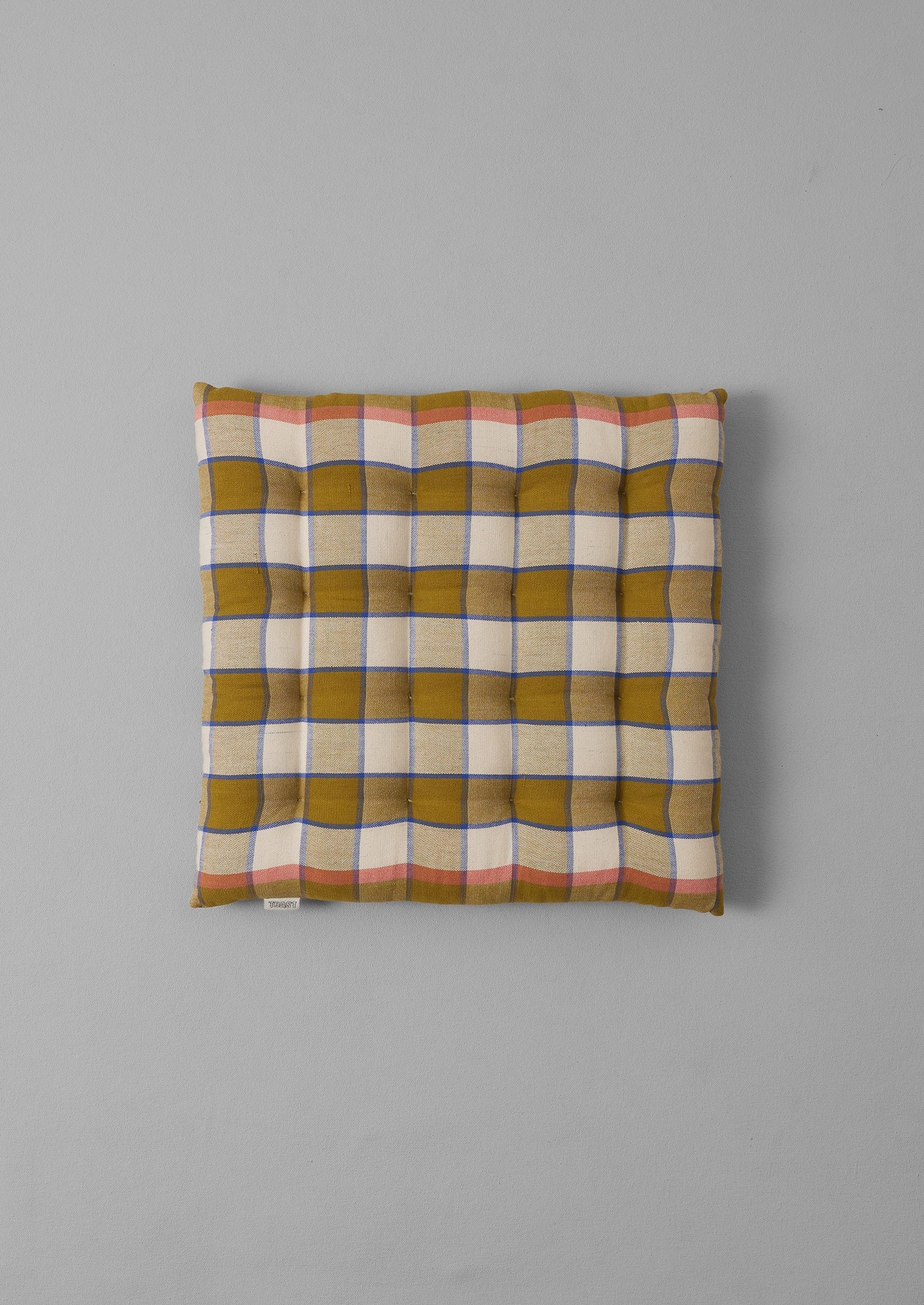 Priya Check Chair Pillow | Kelp