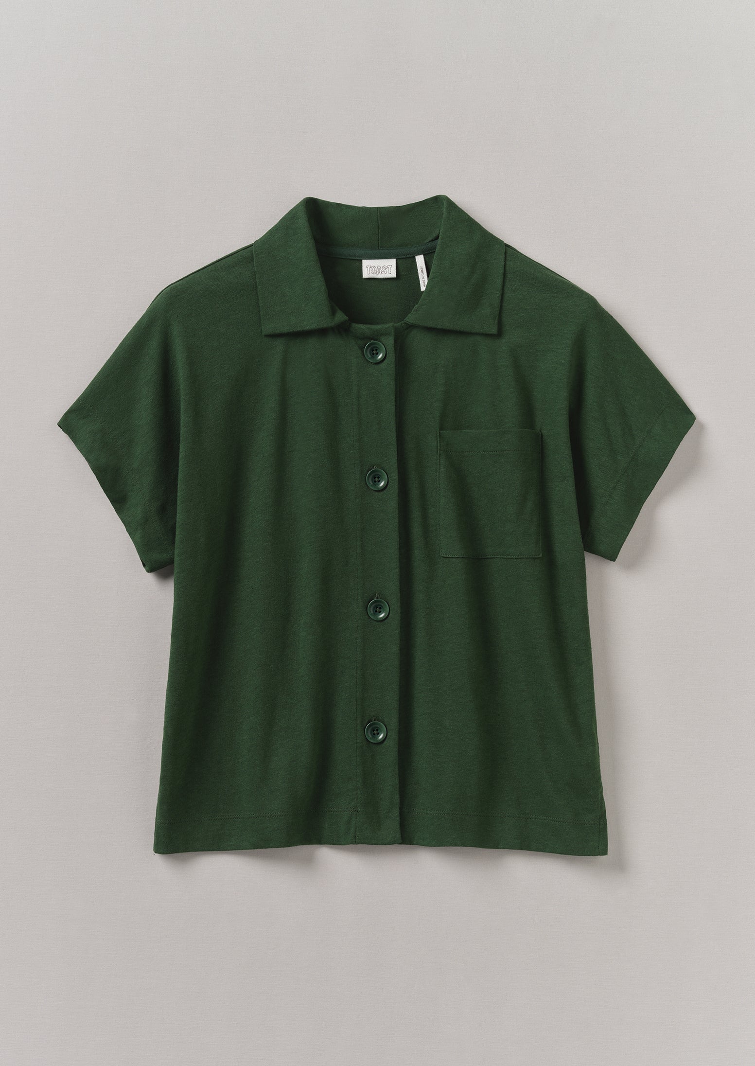 Cotton Hemp Jersey Shirt | Washi Green