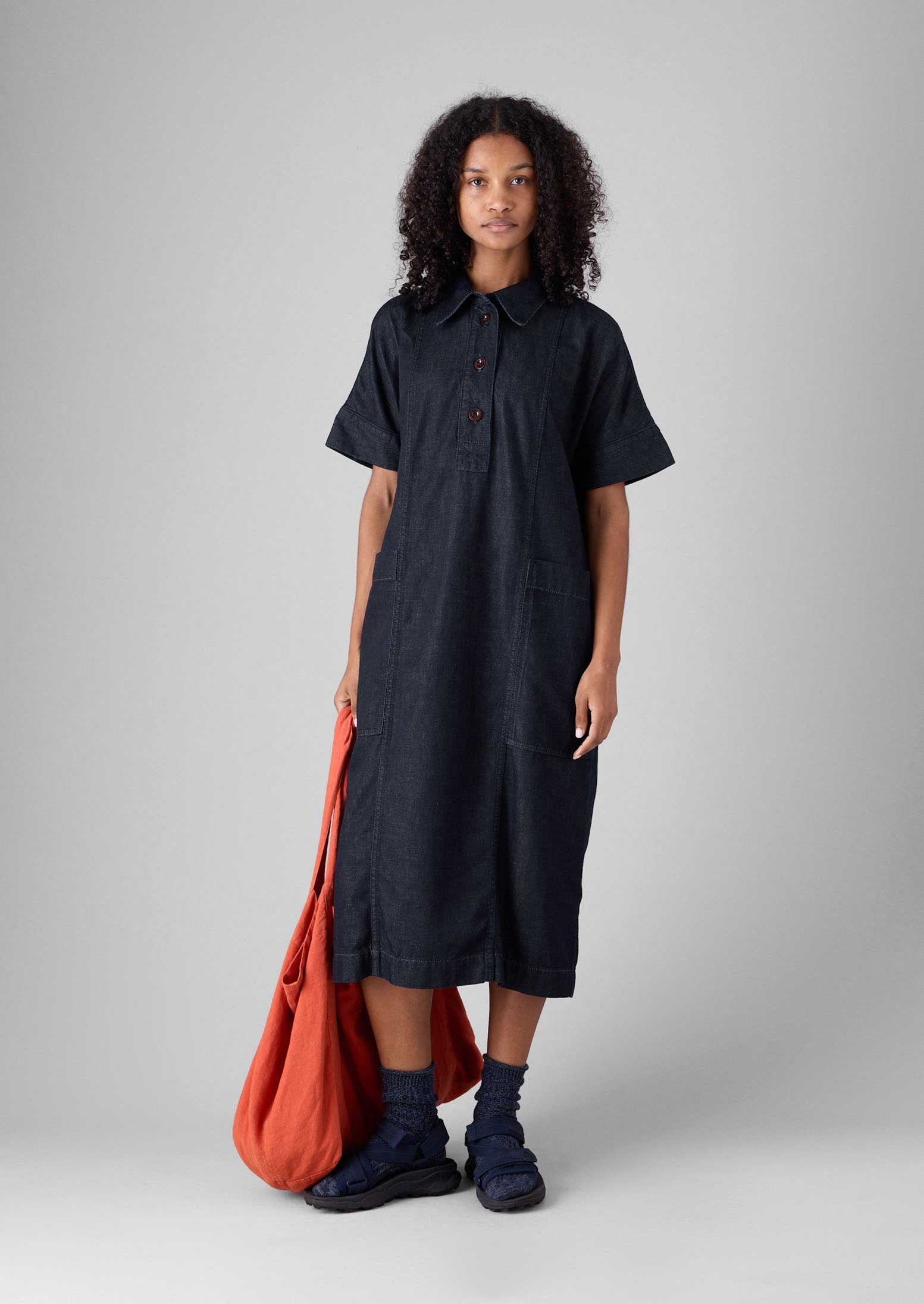 Cotton Denim Tunic Dress | Indigo
