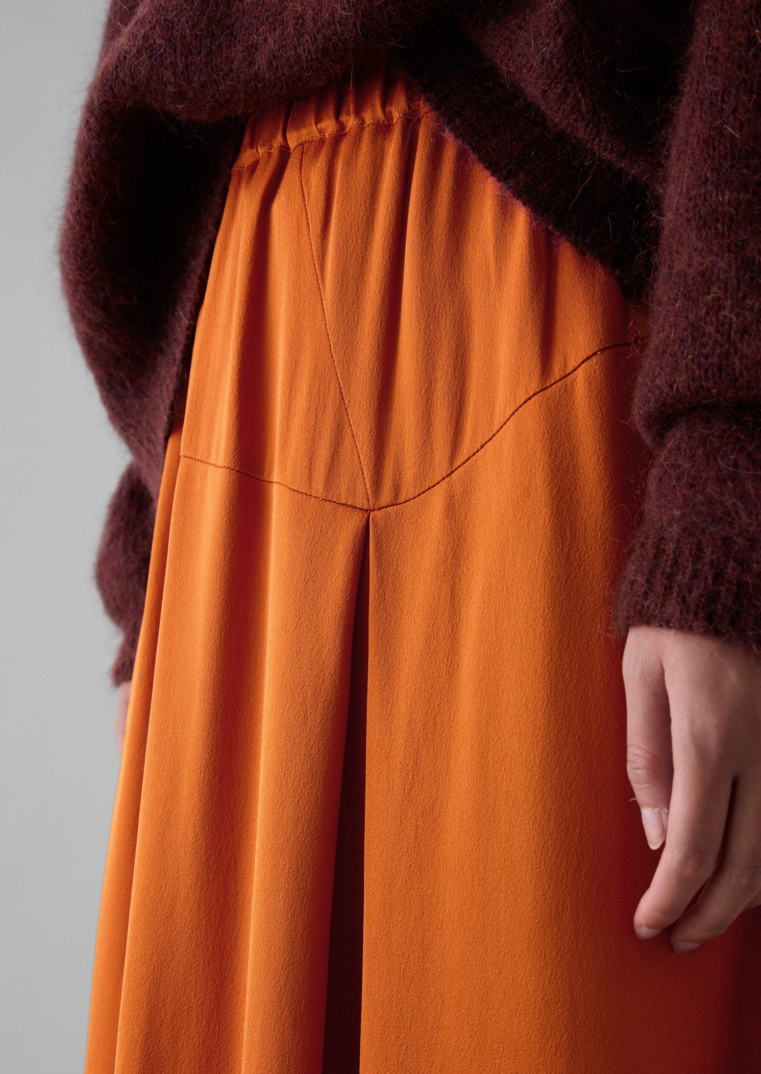 Asymmetric Satin Crepe Skirt | Spice