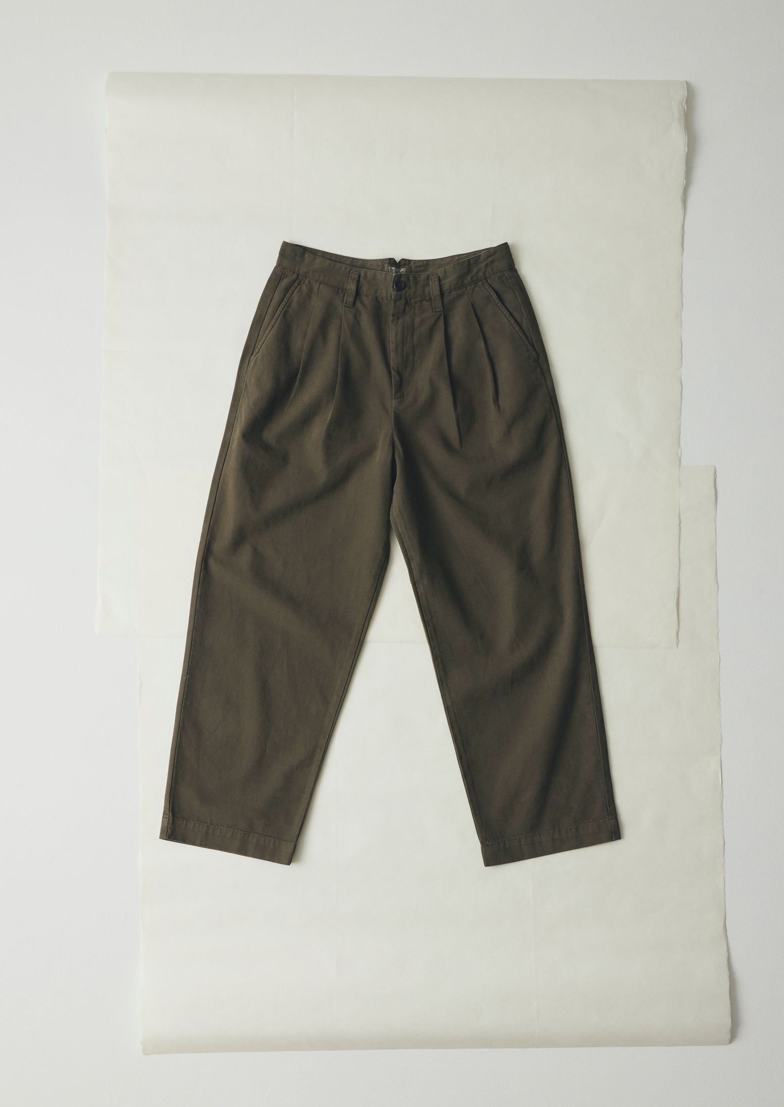 Bill Cotton Wide Leg Pants | Dark Olive