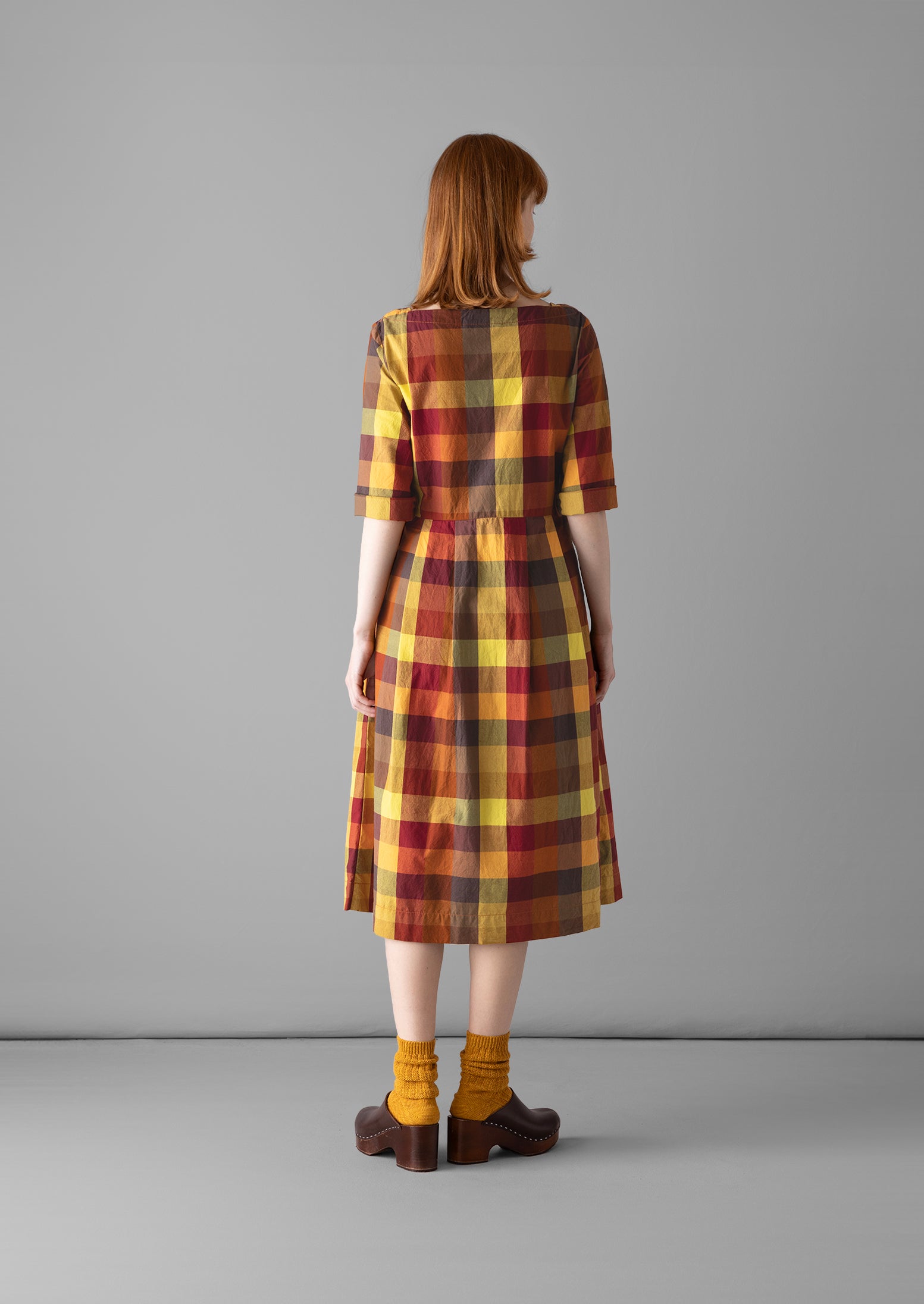 Franca Cabin Check Dress | Nasturtium