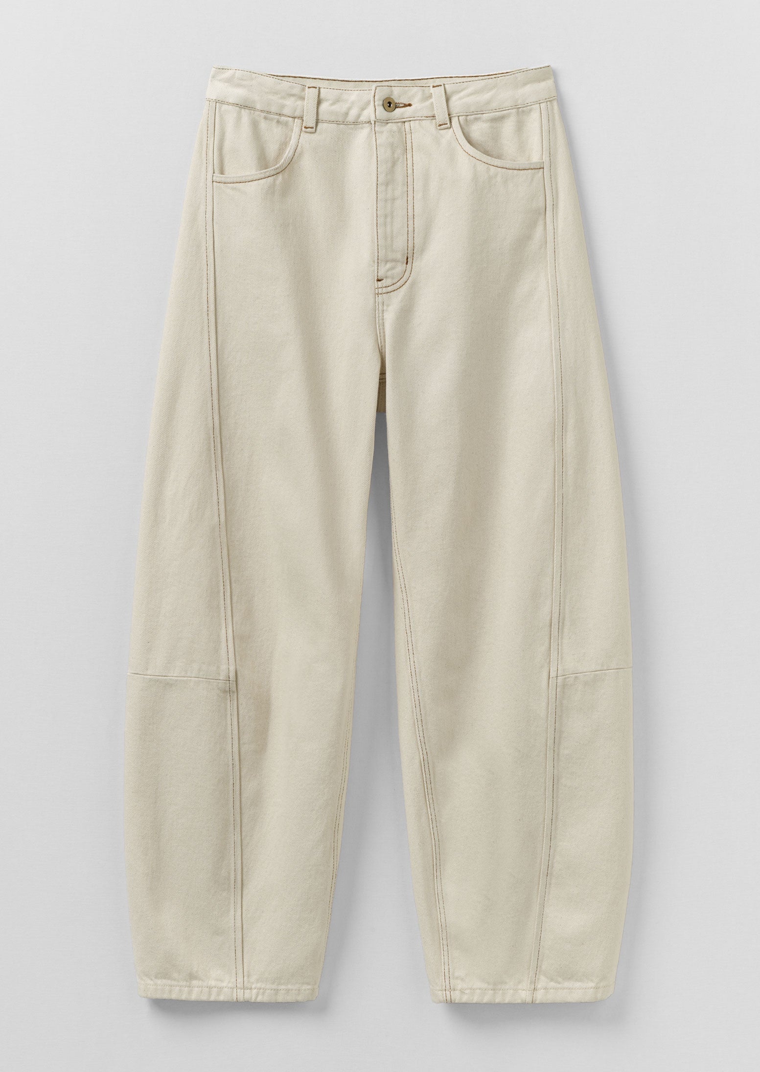 Sculptural Seamed Denim Pants | Ecru