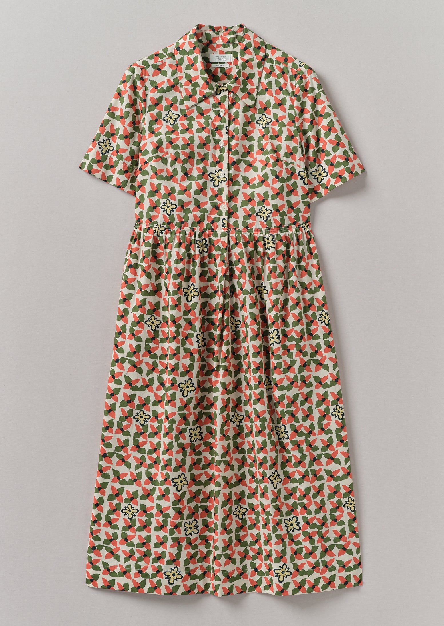 Selma Cotton Shirt Dress | Paprika/Warm Green