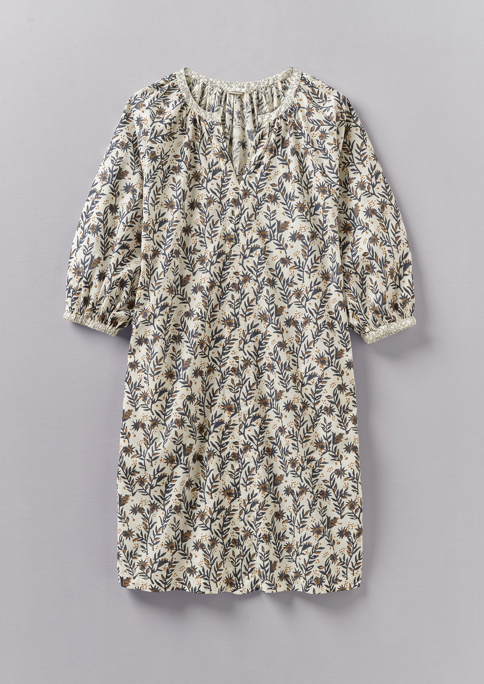 Wild Meadow Block Print Lounge Dress | Storm Blue