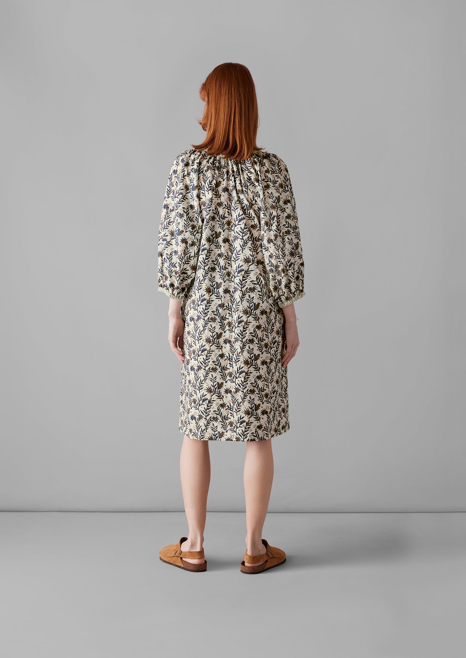 Wild Meadow Block Print Lounge Dress | Storm Blue