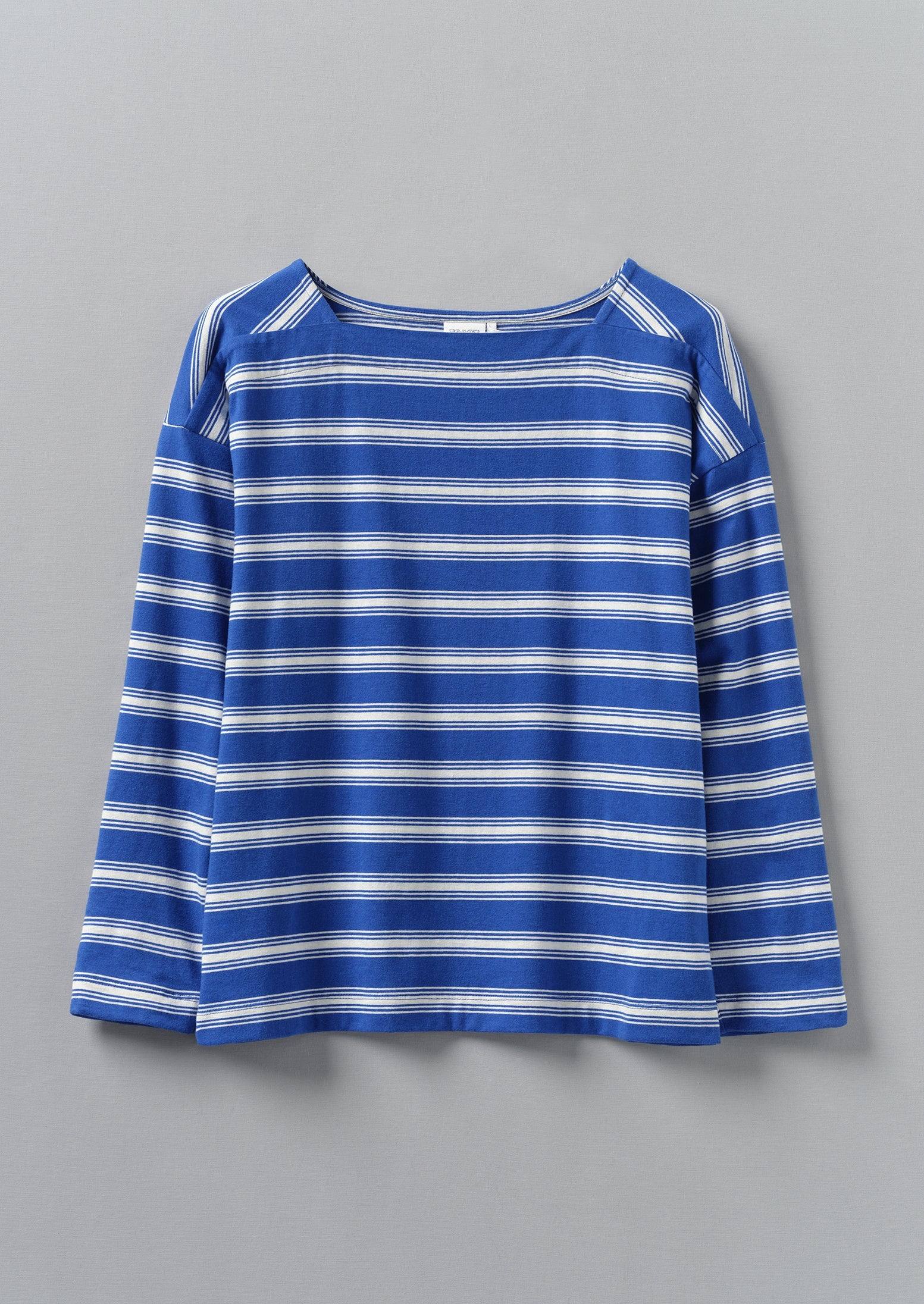 Stripe Organic Cotton Long Sleeve Tee | Lapis/Oat