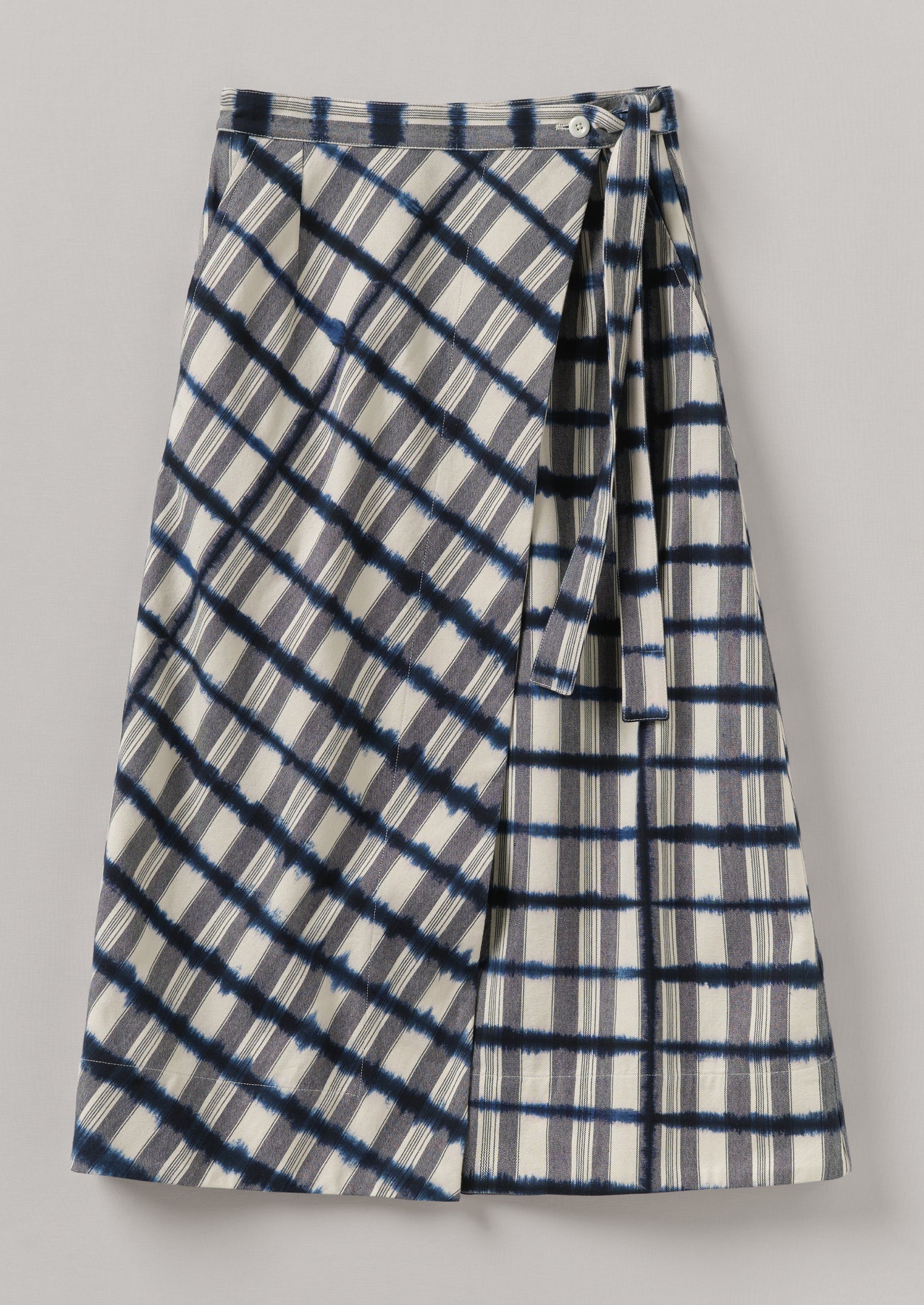 Edo Stripe Wrap Skirt | Indigo