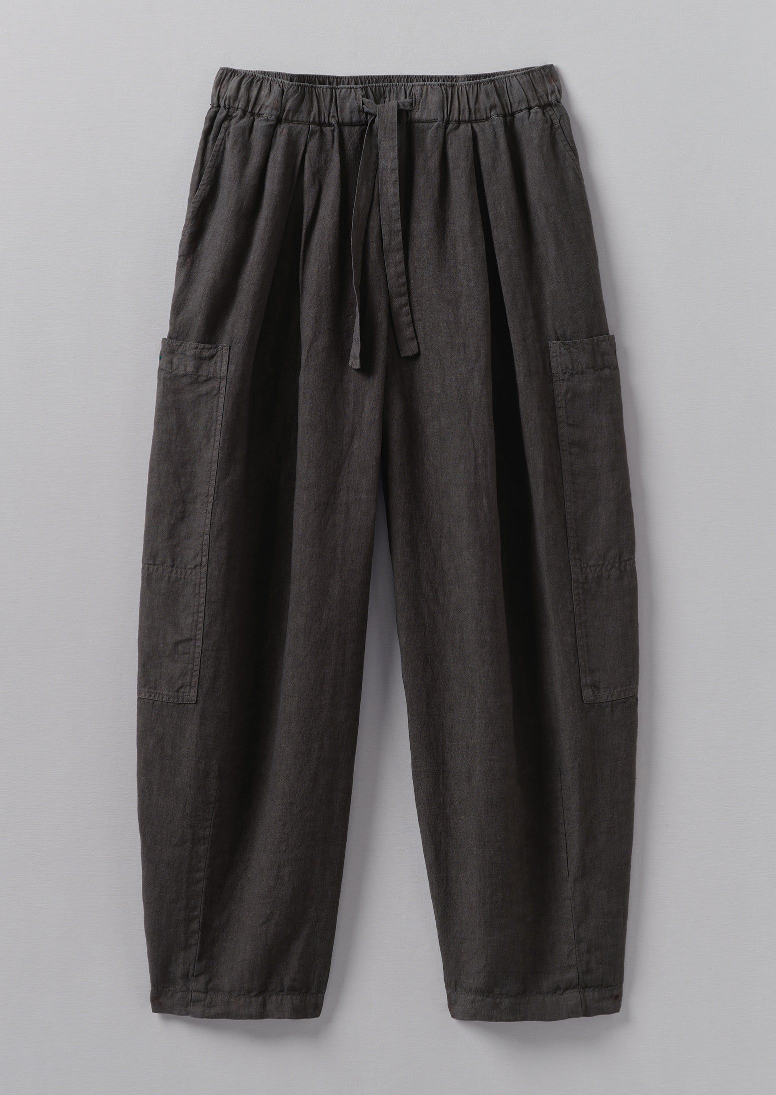 Side Pocket Garment Dyed Linen Pants | Black Coffee