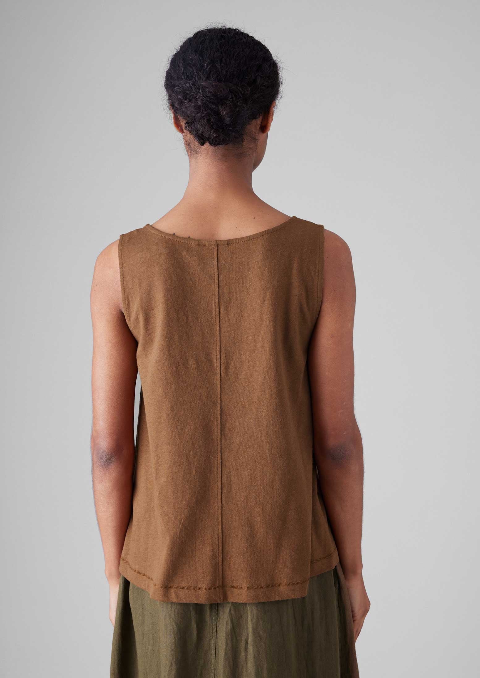 Cotton Hemp Jersey Tank | Brown Anise
