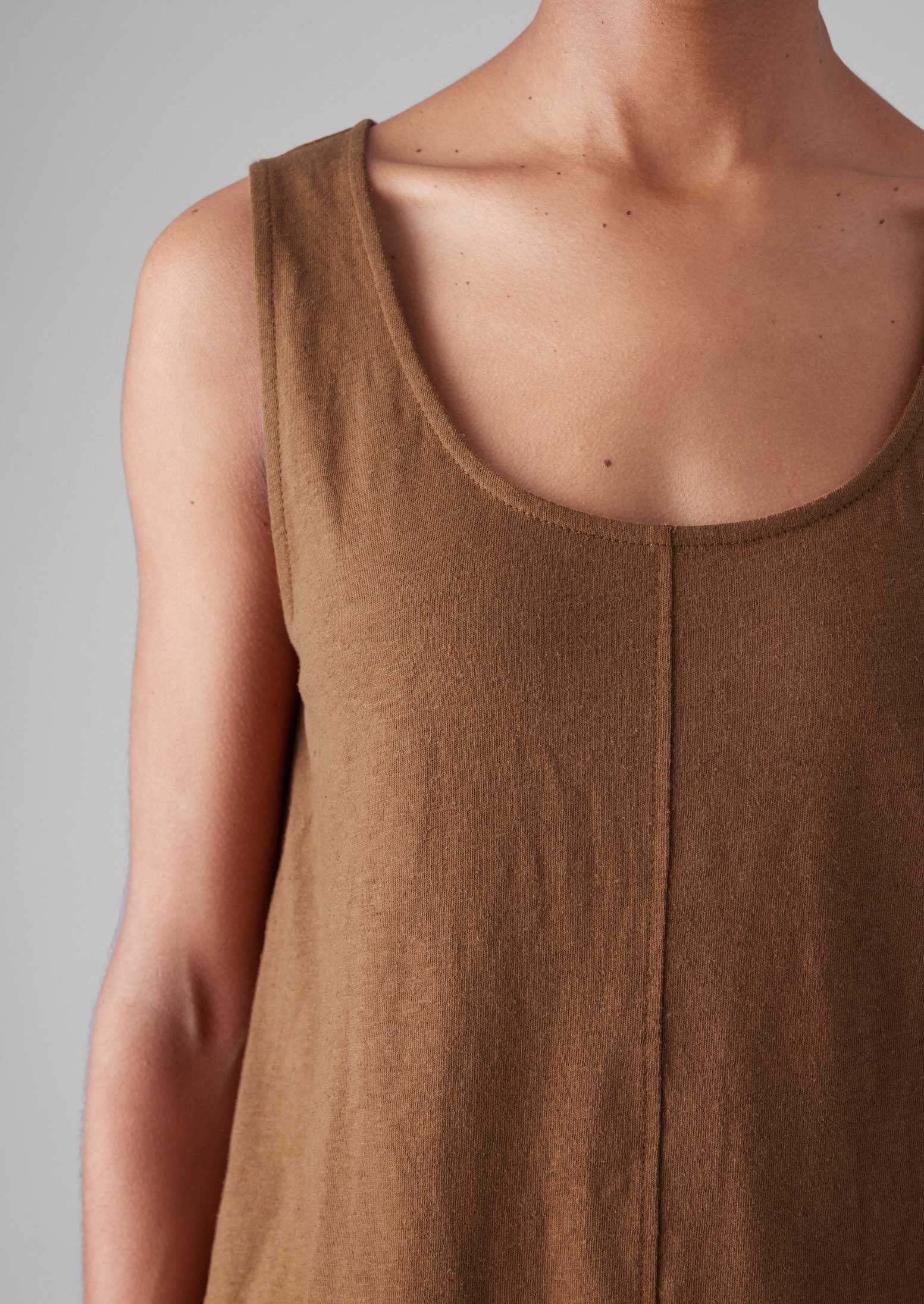 Cotton Hemp Jersey Tank | Brown Anise