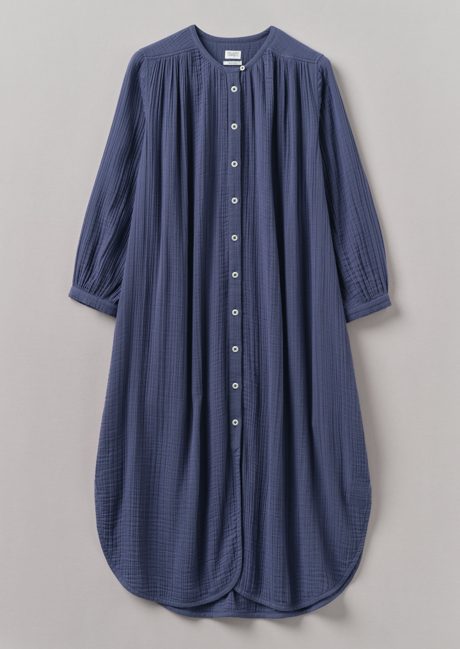 Crinkle Cotton Kaftan | Shadow Blue