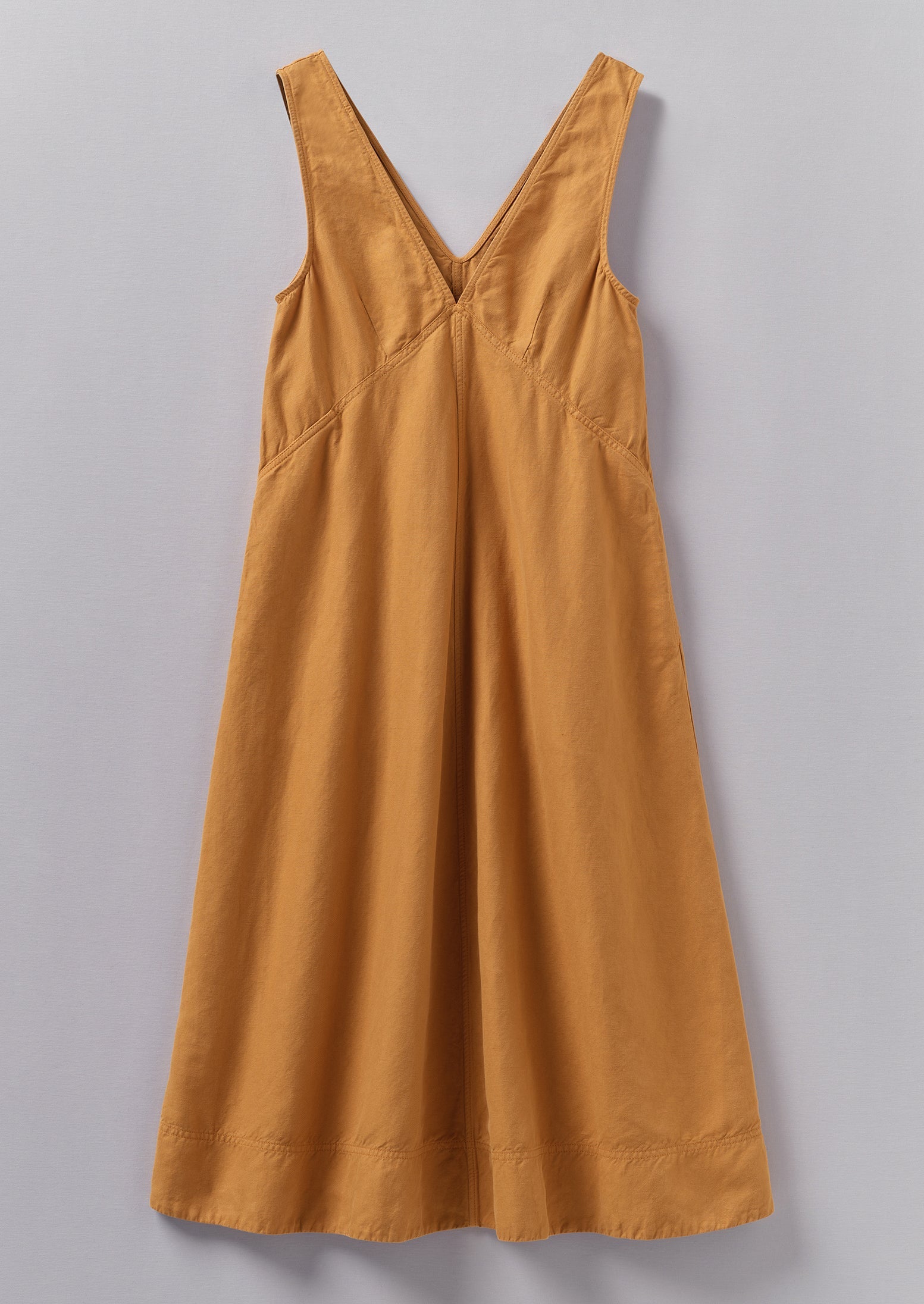 A Line Cotton Linen Twill Dress | Butterscotch