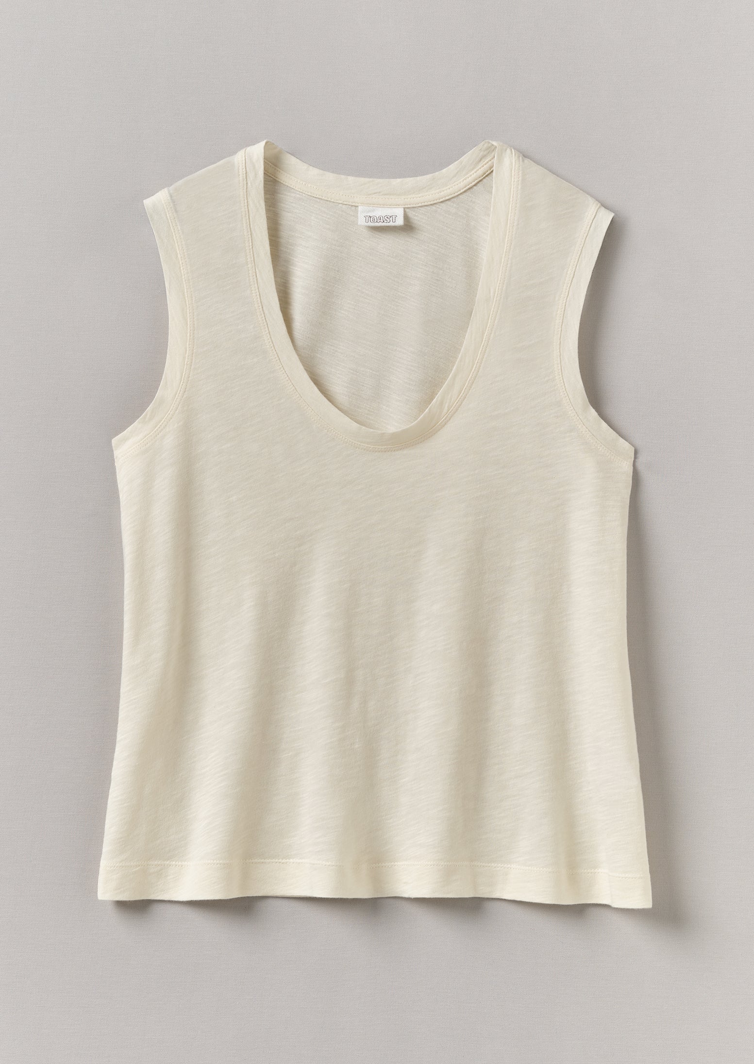 Cotton Sleeveless Tee | Washed Linen