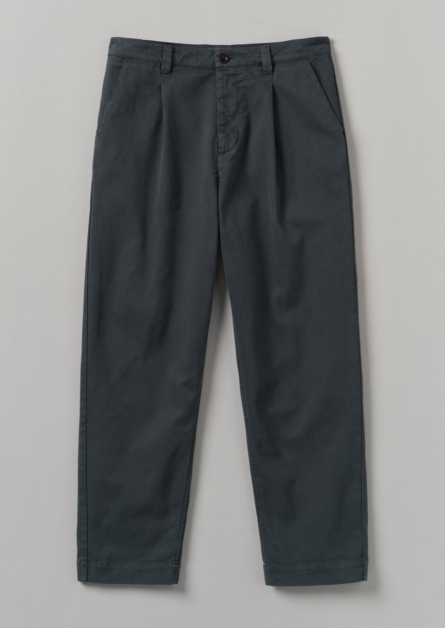 Otto Cotton Twill Pleat Pants | Charcoal
