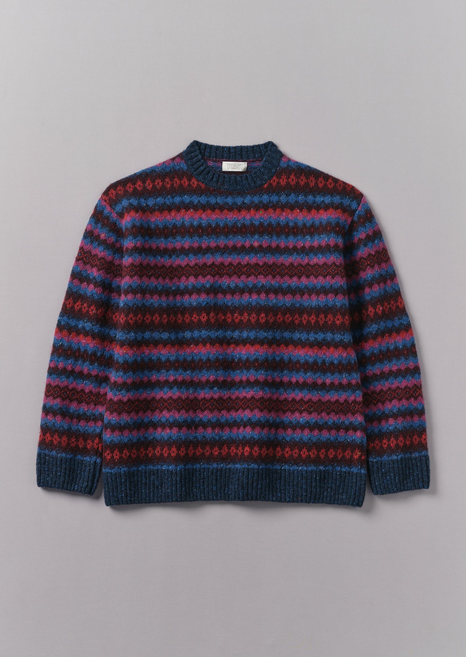 Soundwave Jacquard Crew Neck Sweater | Amethyst Multi