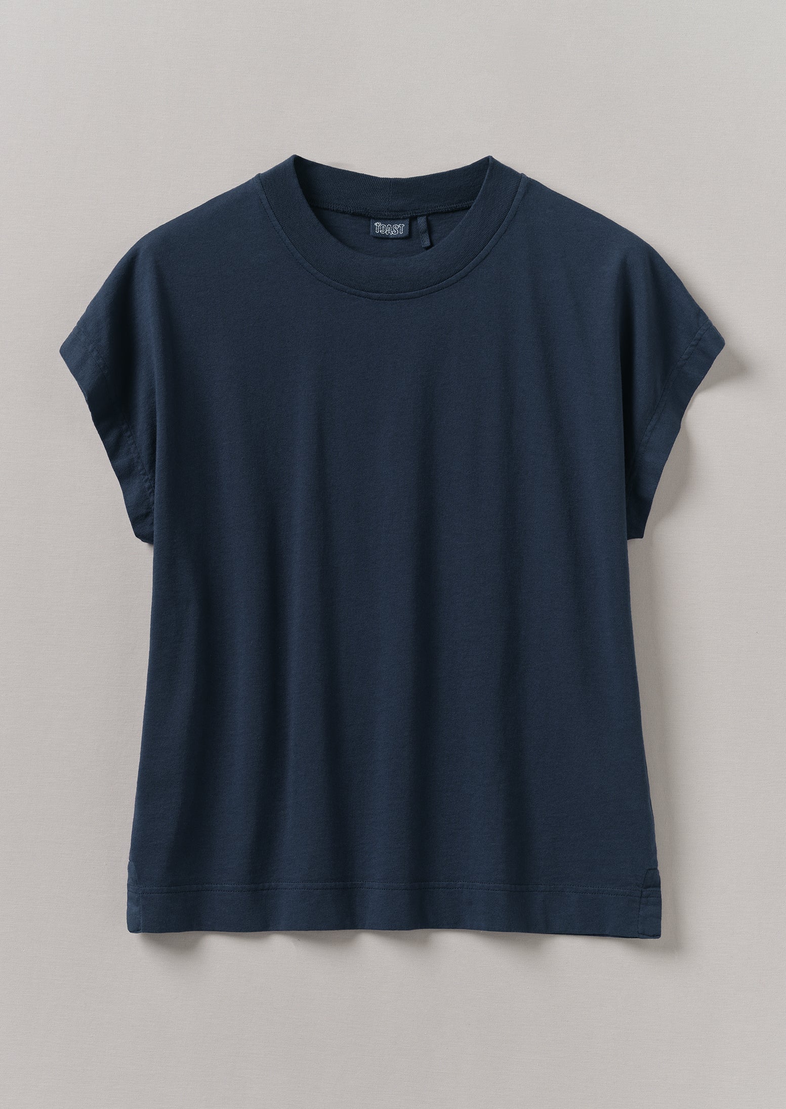 Rib Neck Sleeveless Tee | Raven Blue