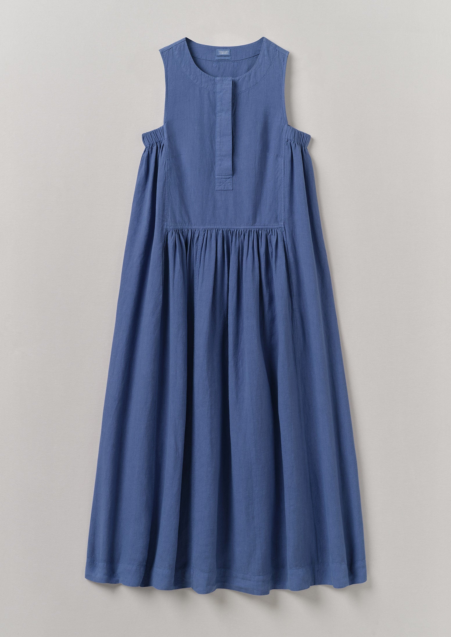 Garment Dyed Linen Panelled Dress | Cornflower