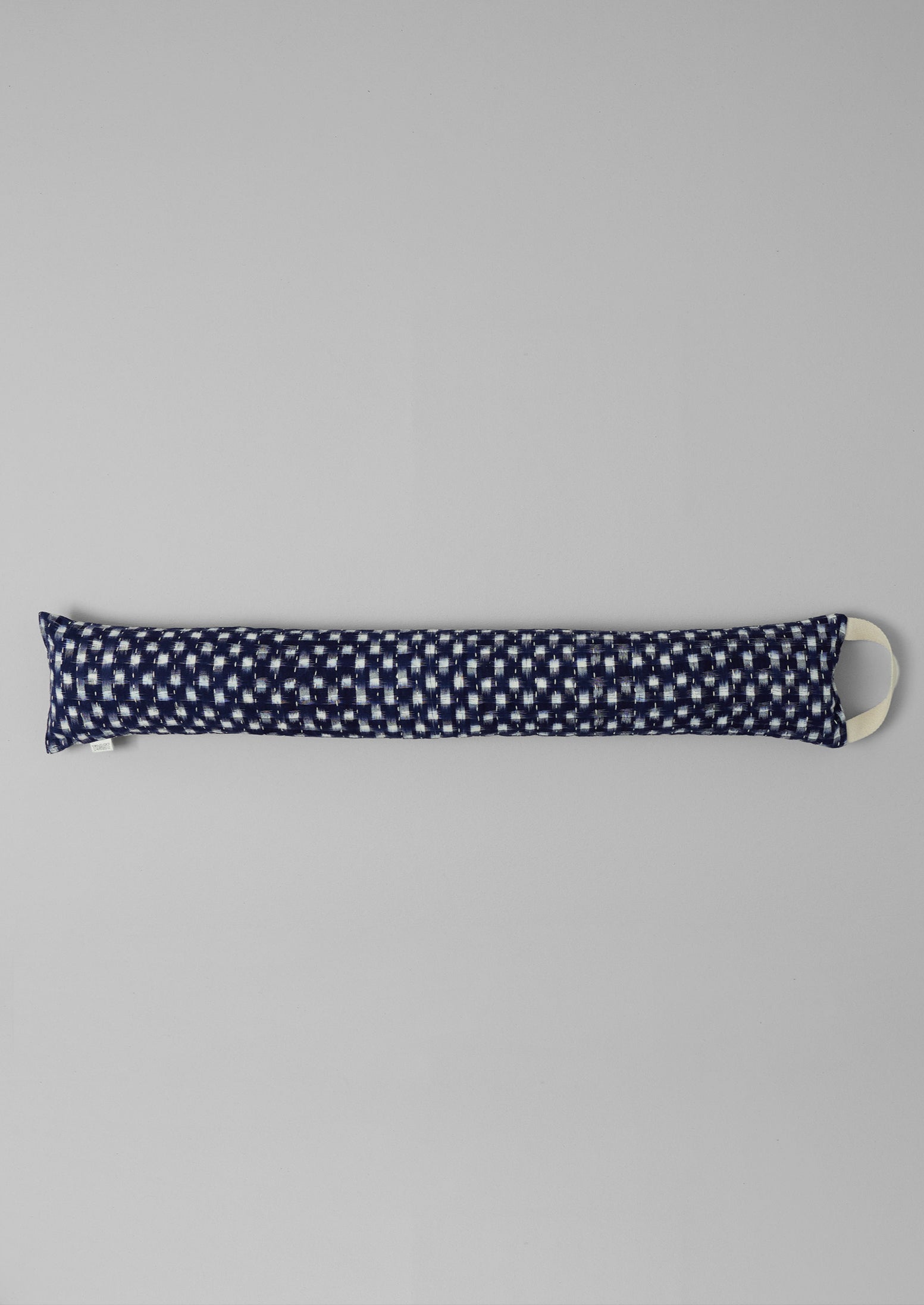 Hand Woven Ikat Cotton Draught Excluder | Midnight Check