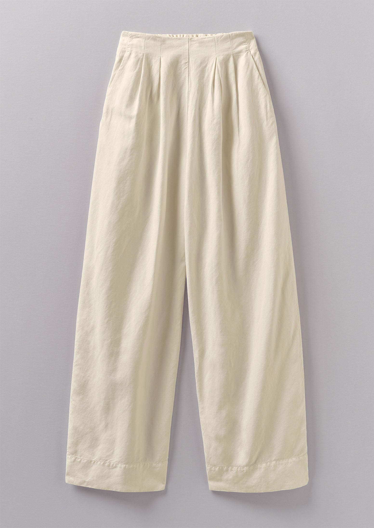 Corinne Cotton Linen Wide Leg Pants | Parchment