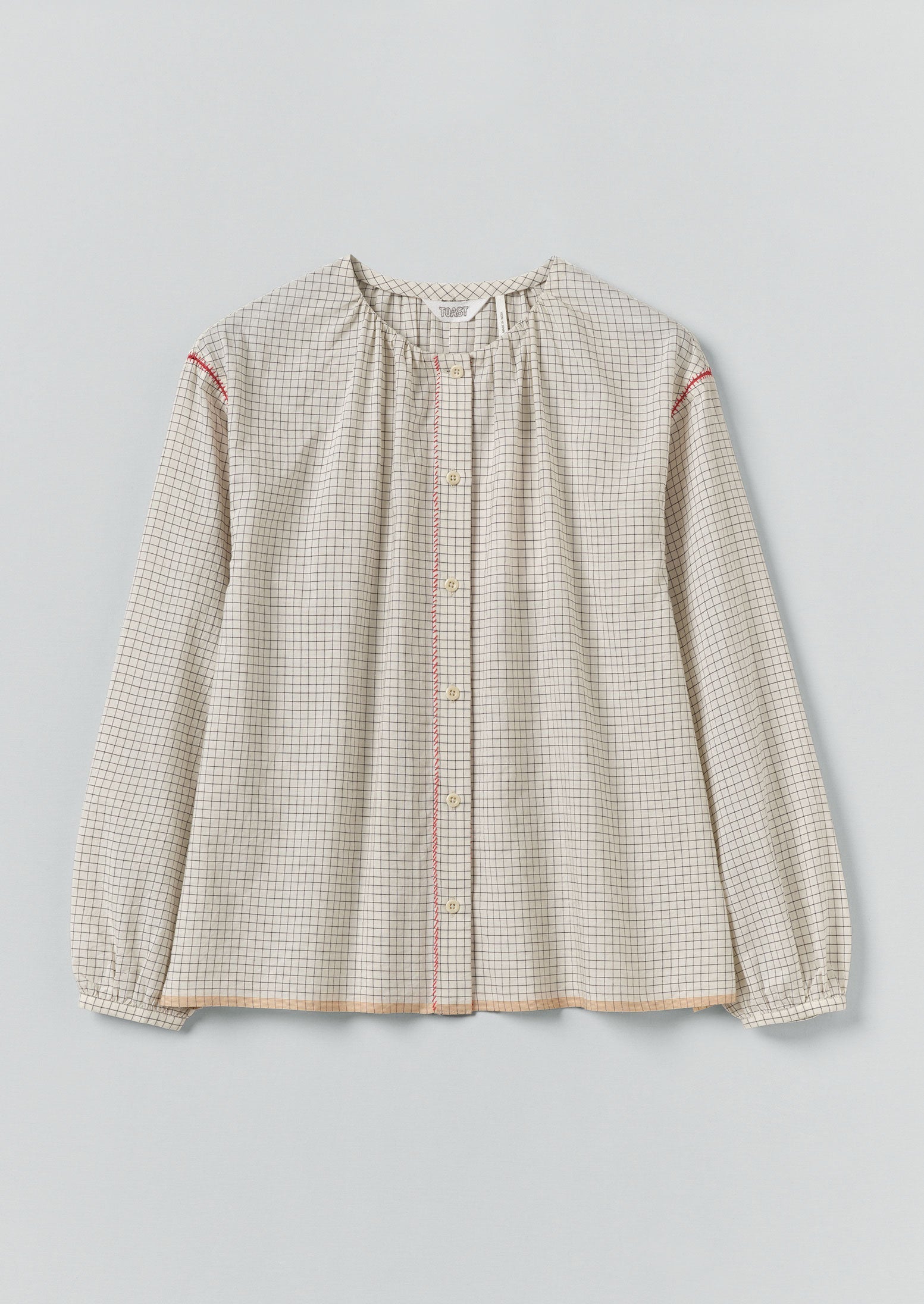 Graph Check Mulmul Shirt | Ecru