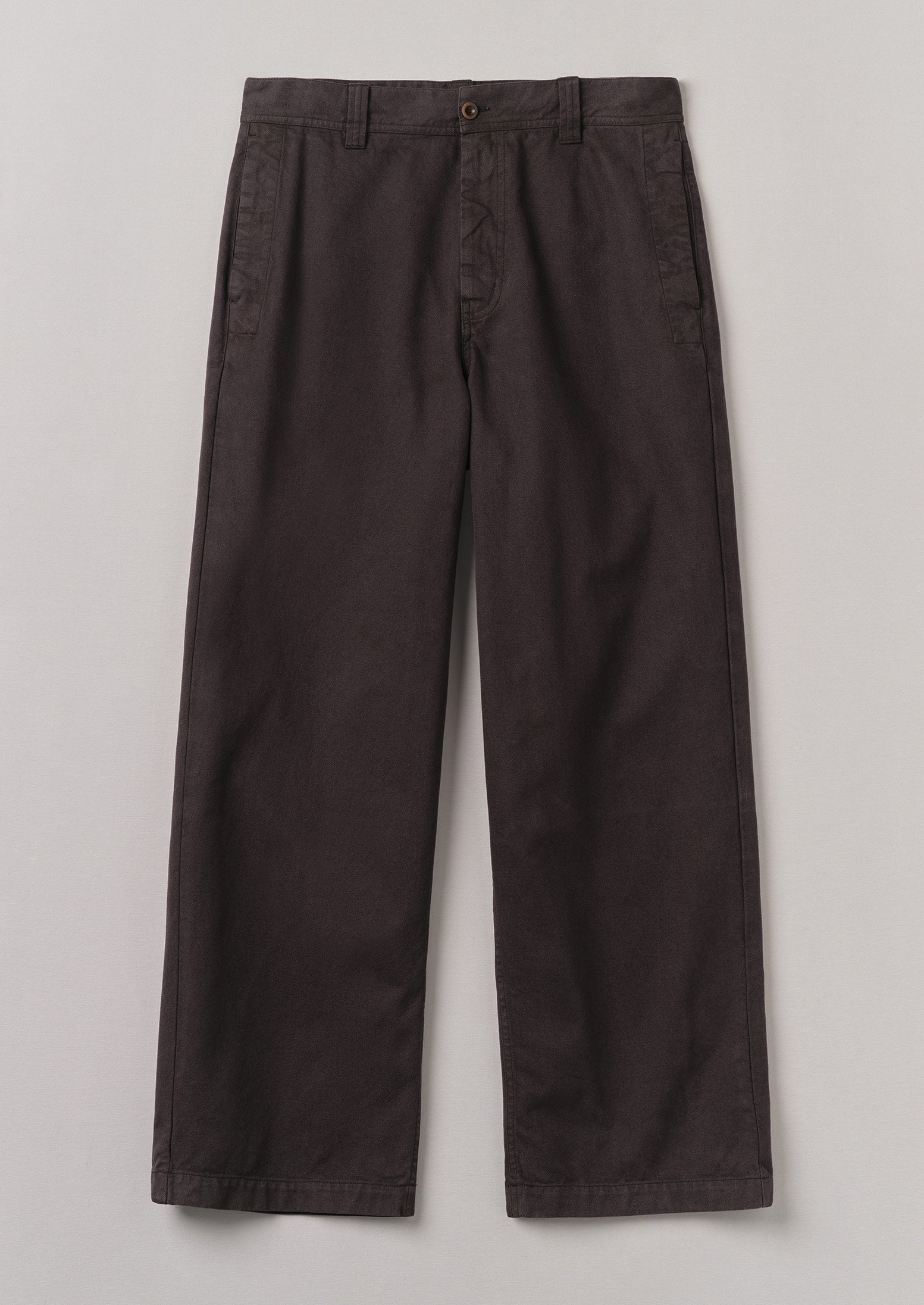 Cotton Canvas Wide Leg Pants | Cocoa Bean