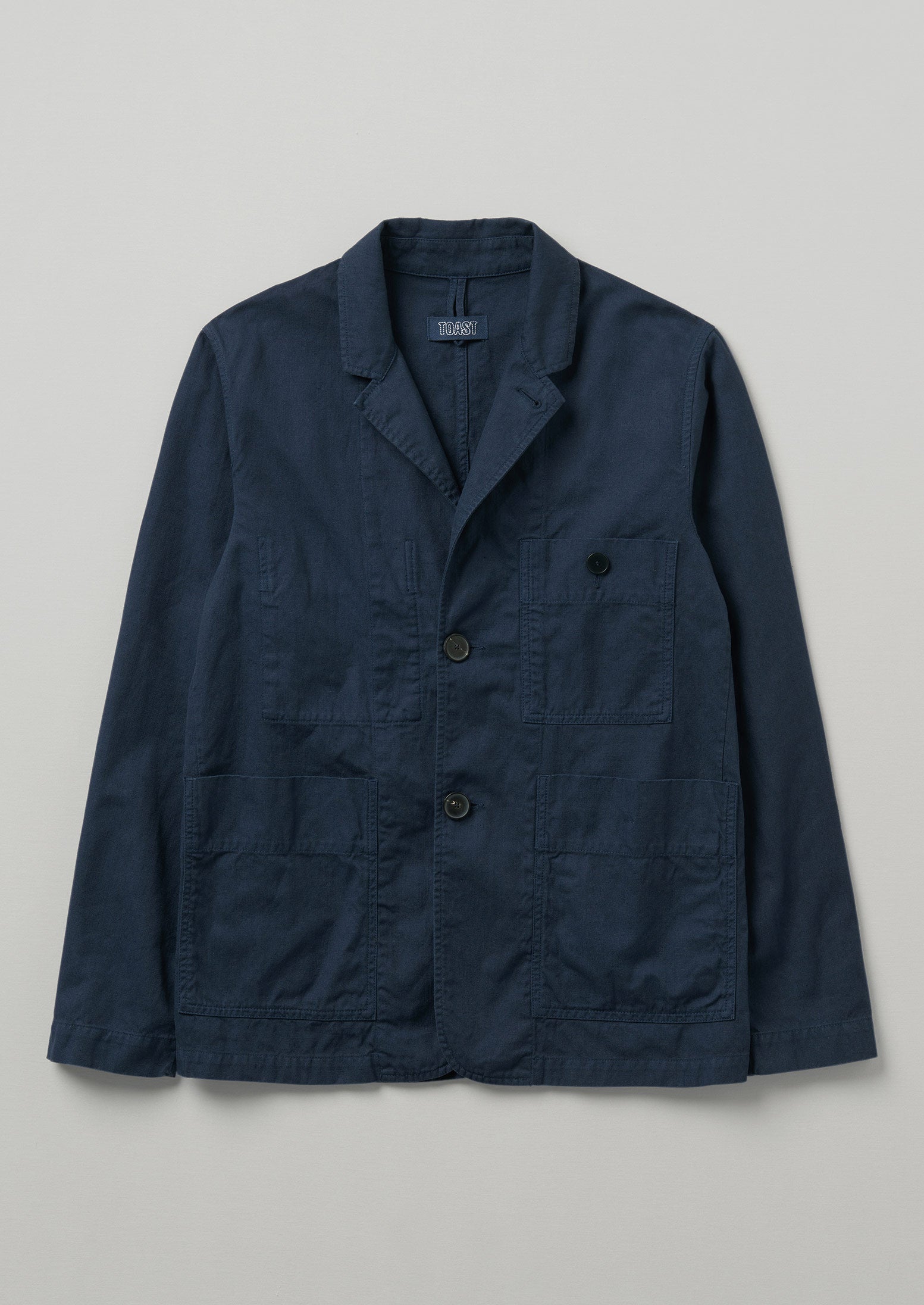 Unstructured Cotton Linen Blazer | Dark Indigo