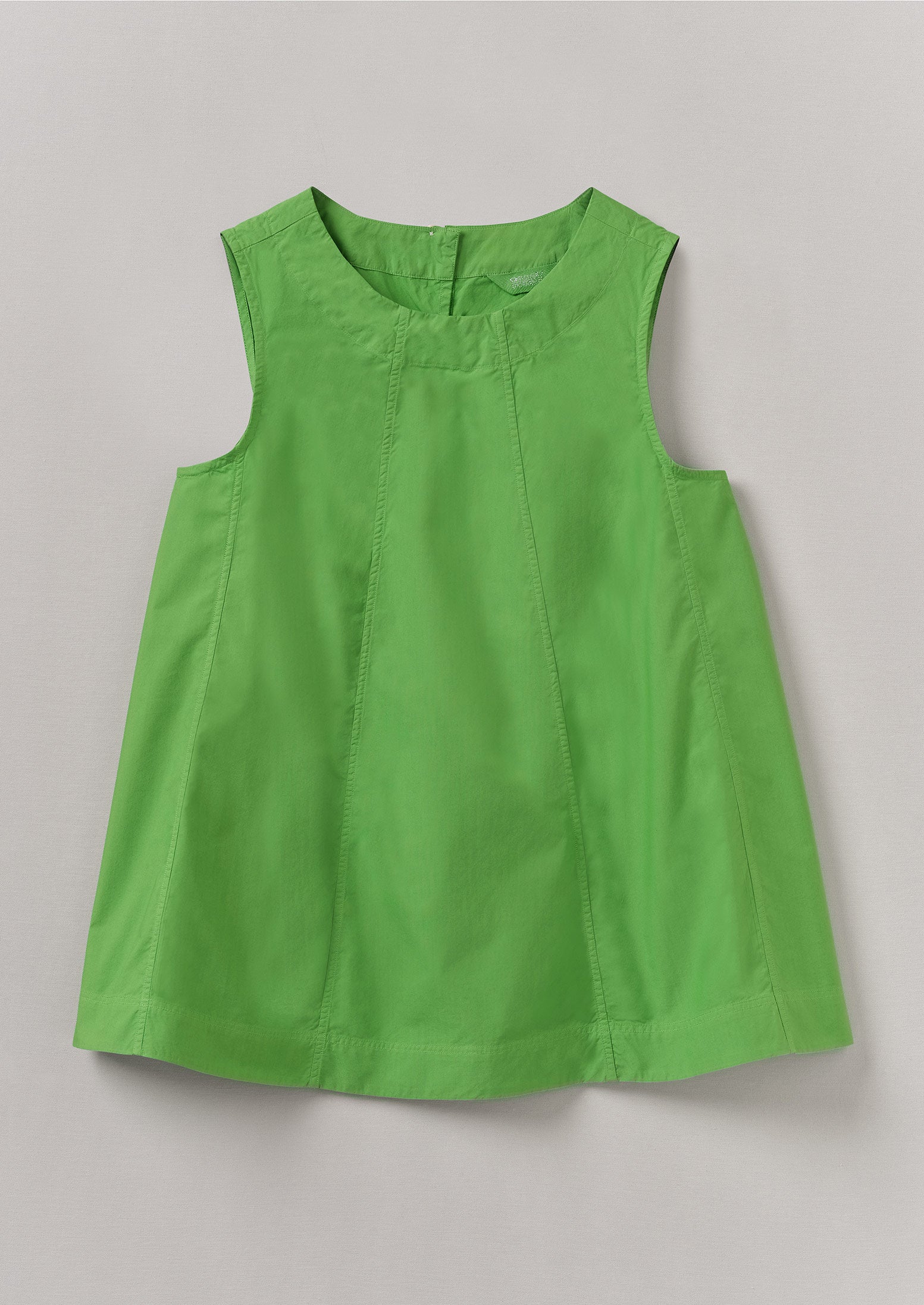 Panelled Cotton Poplin Top | Lawn Green