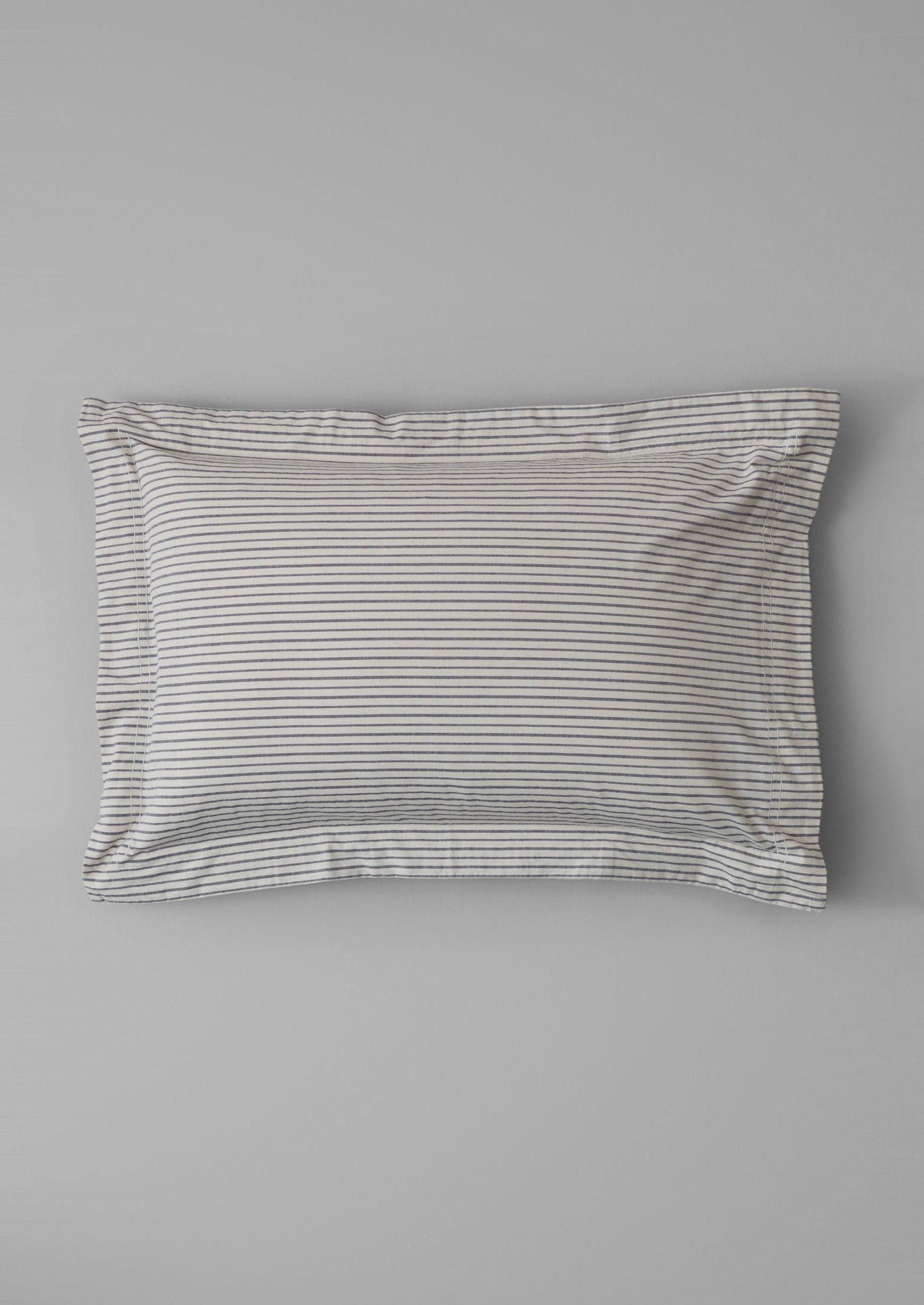 Organic Cotton Pajama Stripe Oxford Pillowcase | Navy/Ecru