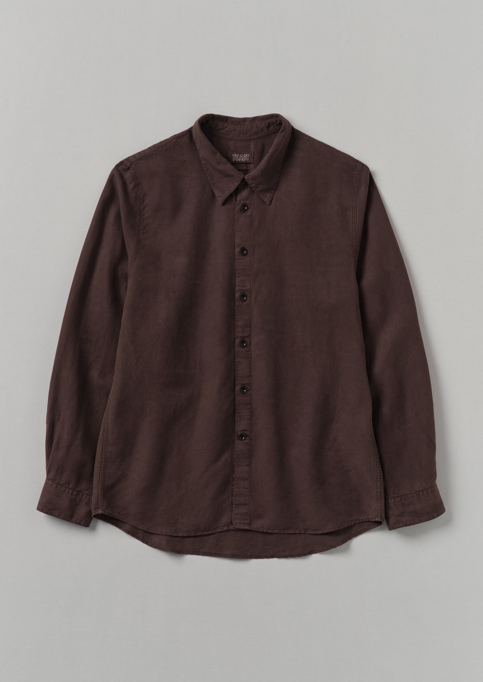 Garment Dyed Point Collar Shirt | Deep Burgundy