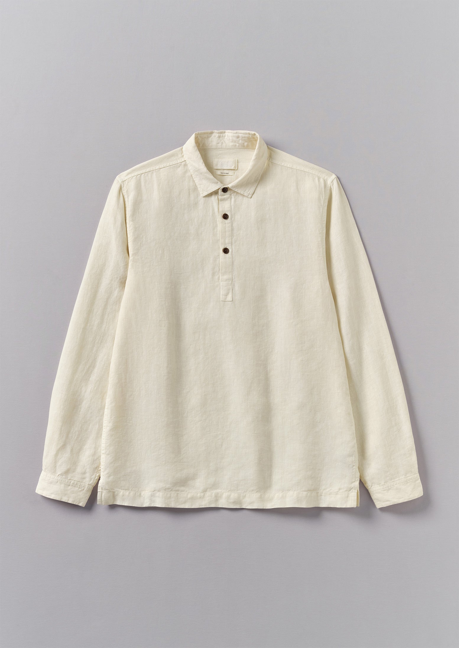 Half Placket Linen Shirt | Parchment