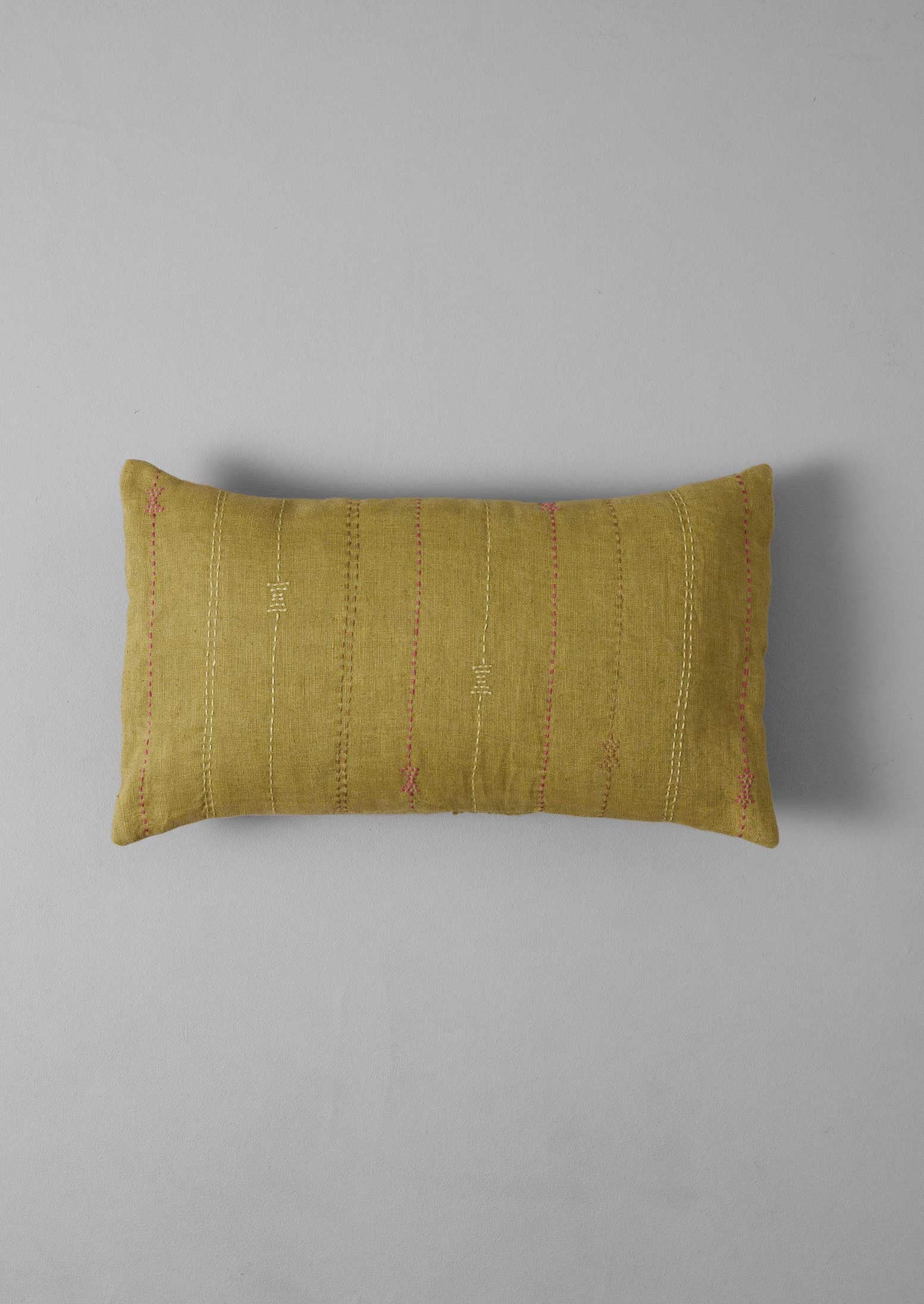 Basri Hand Embroidered Rectangular Pillow Cover | Apple