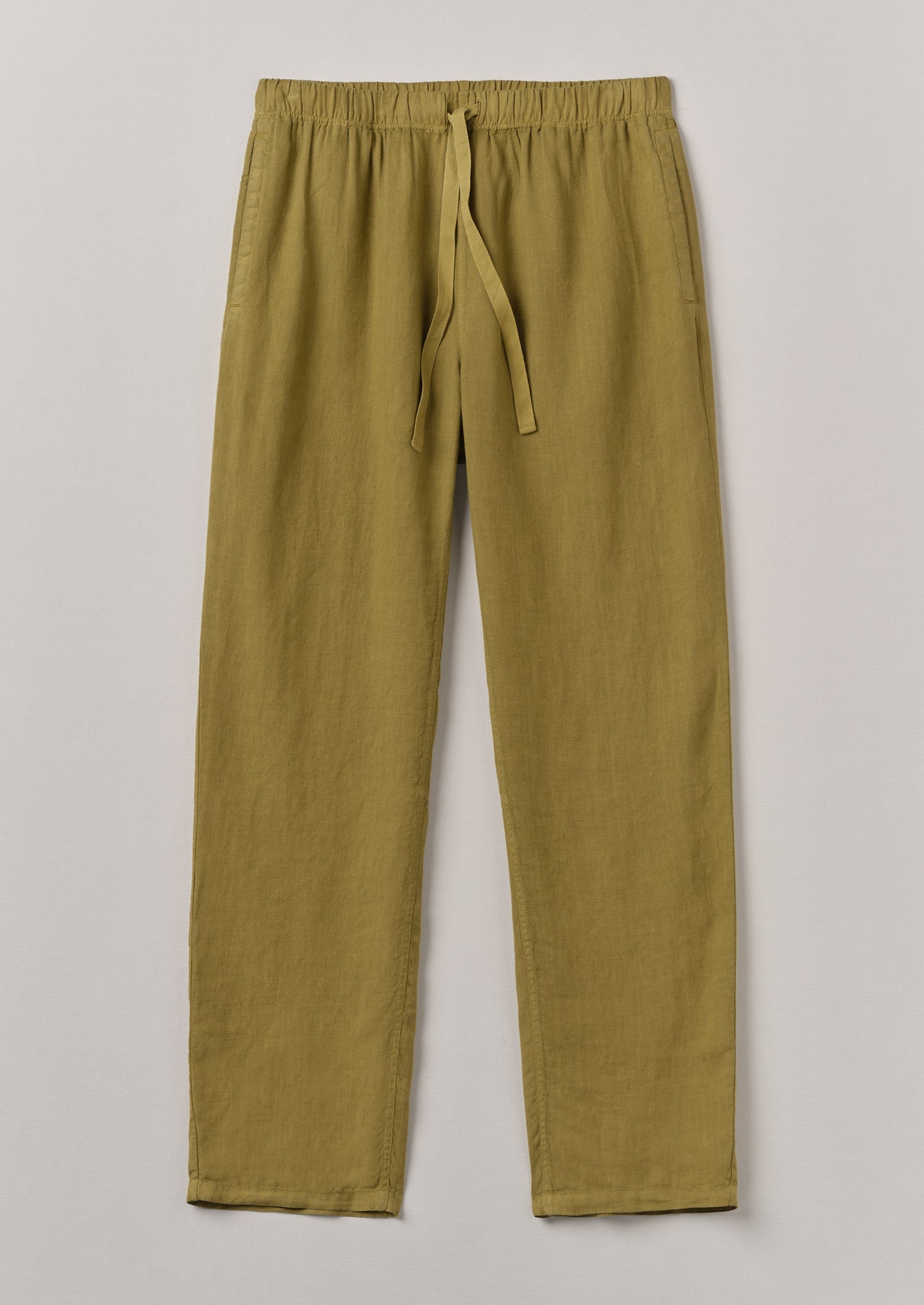 Alfie Garment Dyed Linen Pants | Durian Green