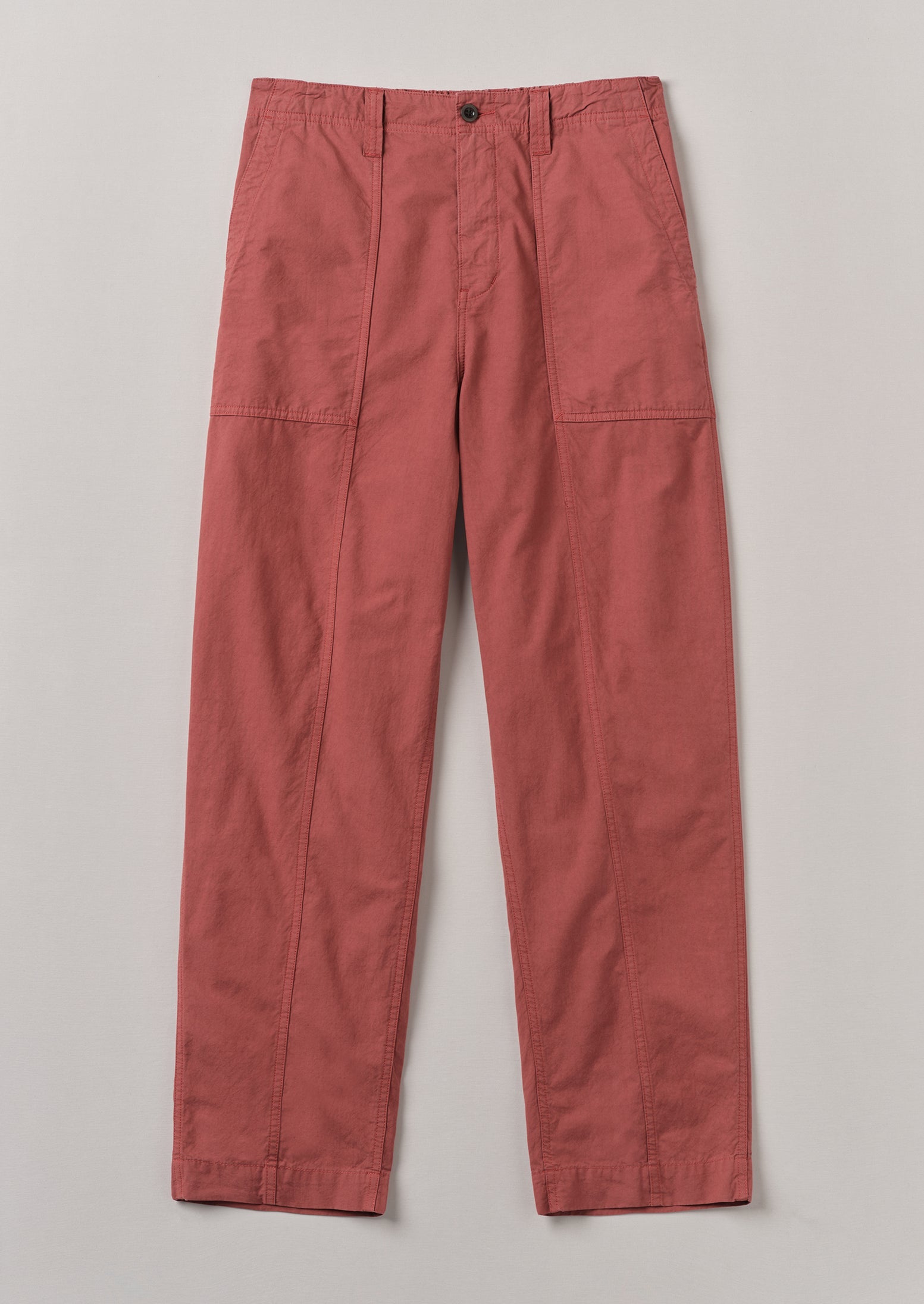 Cotton Linen Workwear Pants | Red Brick