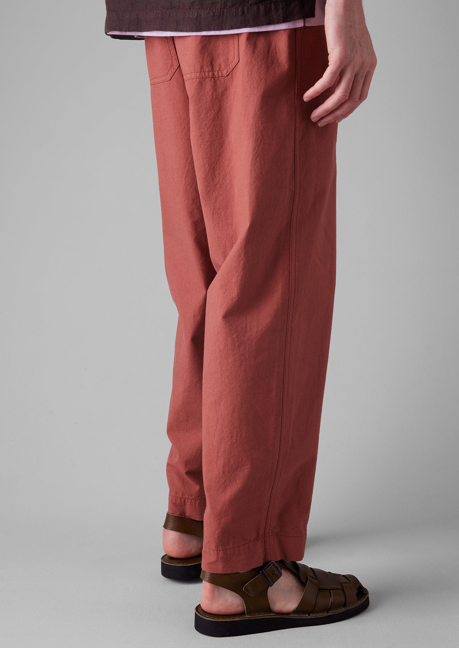 Cotton Linen Workwear Pants | Red Brick