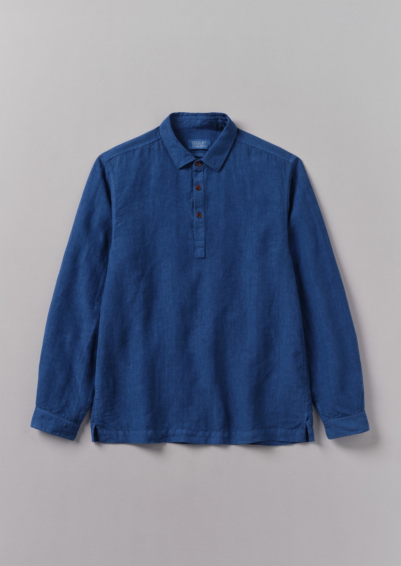 Half Placket Linen Shirt | Cobalt