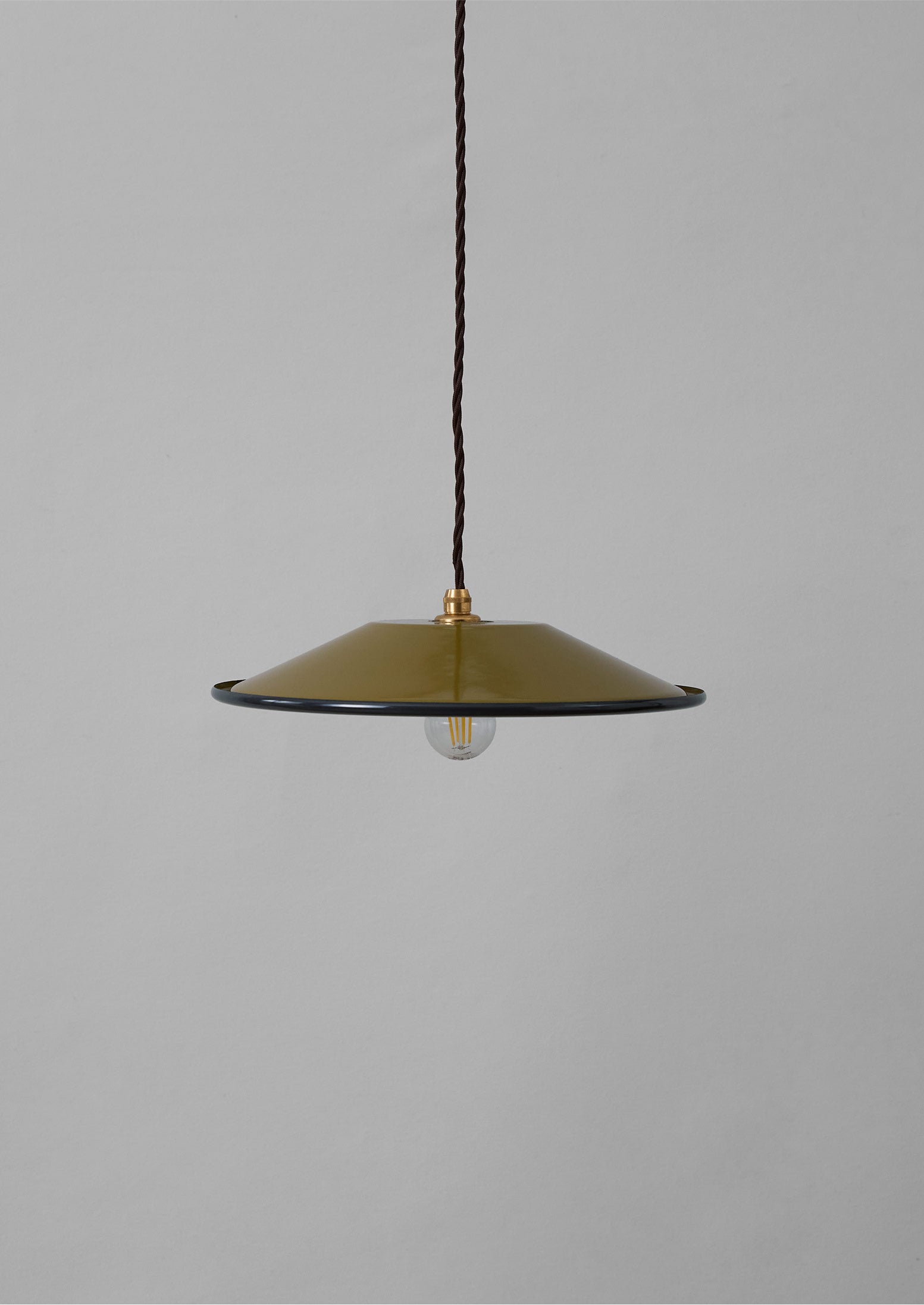 Enamel Pendant Lamp Shade | Olive