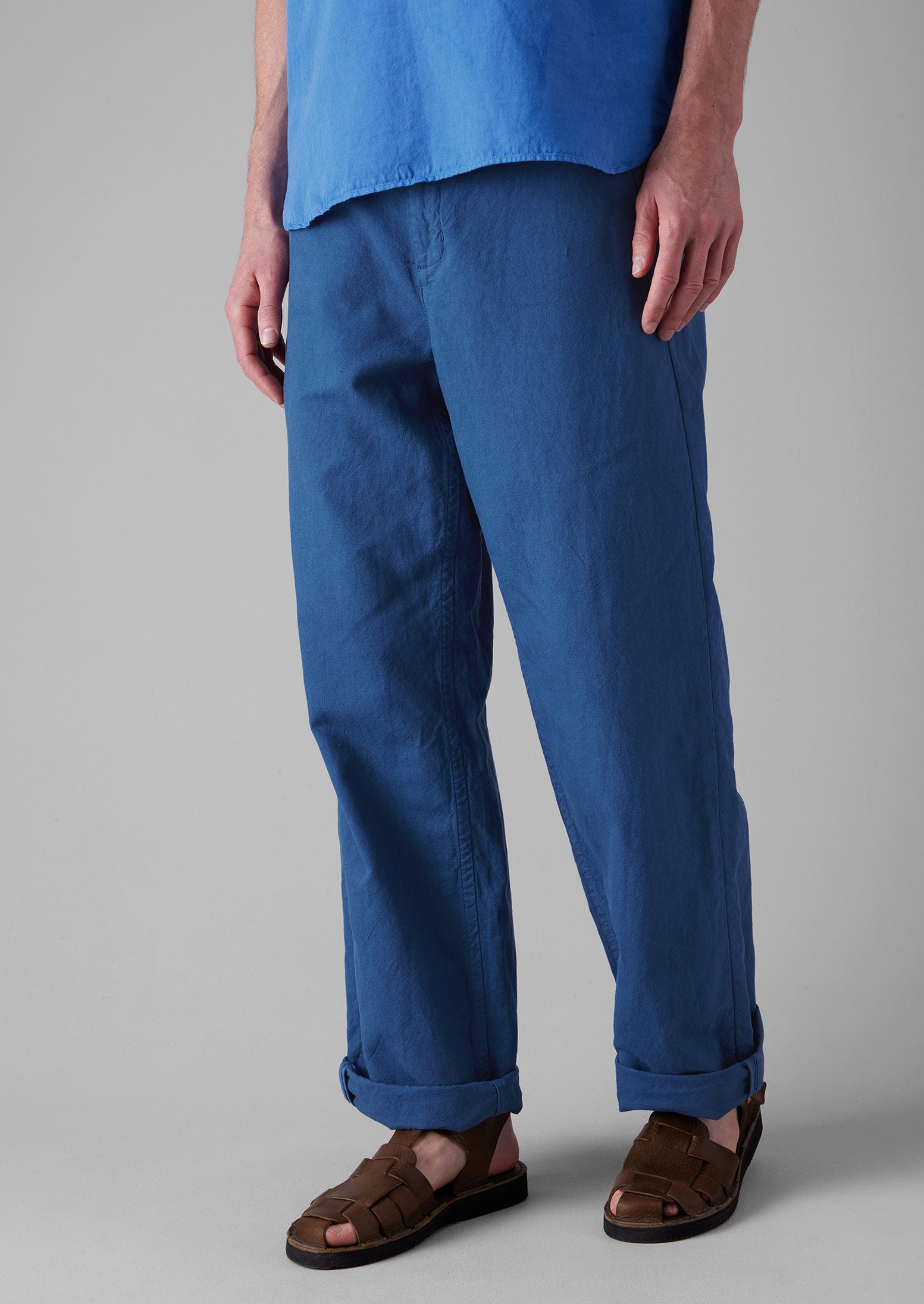 Rory Cotton Linen Drawstring Pants | Washed Indigo