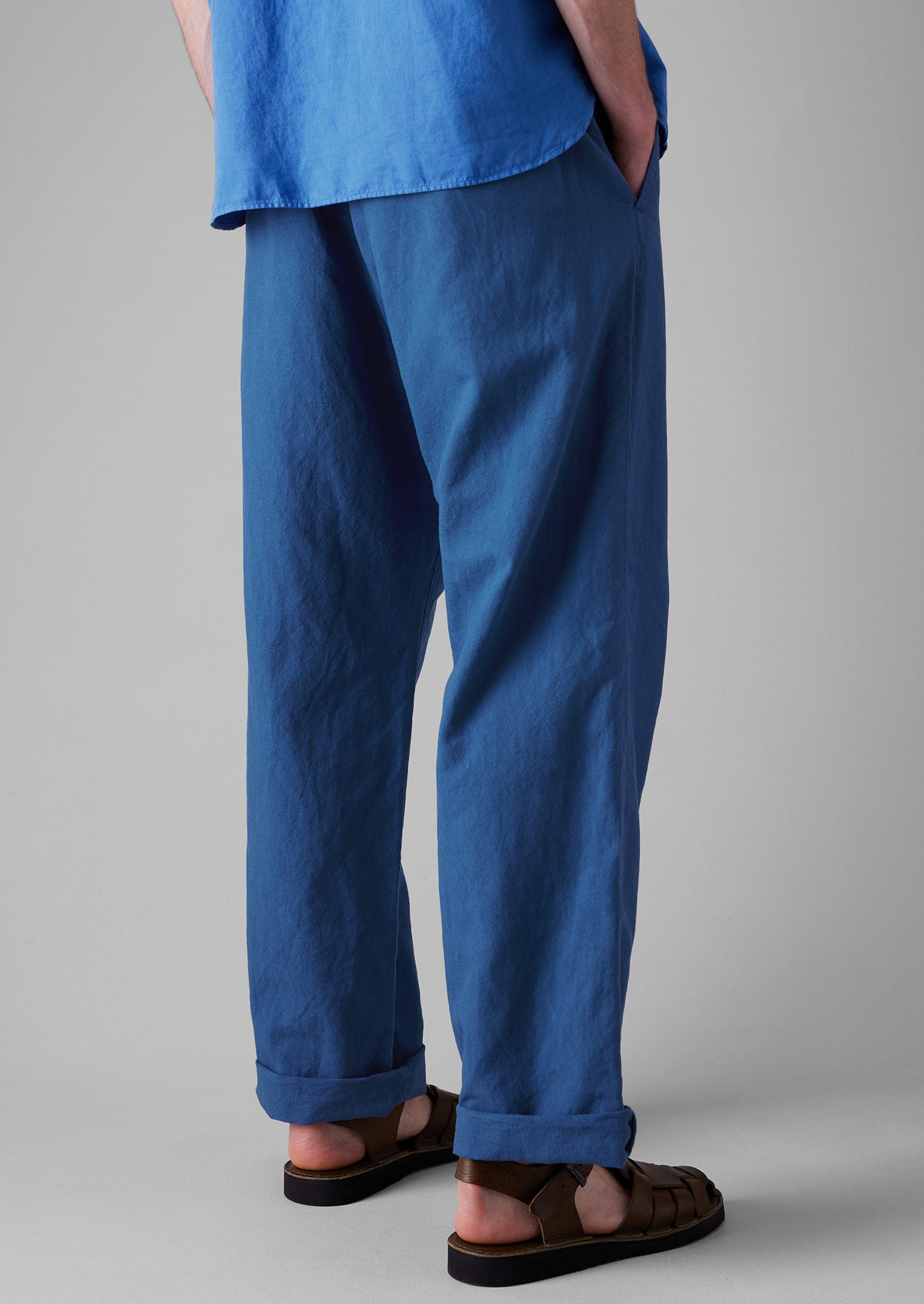 Rory Cotton Linen Drawstring Pants | Washed Indigo