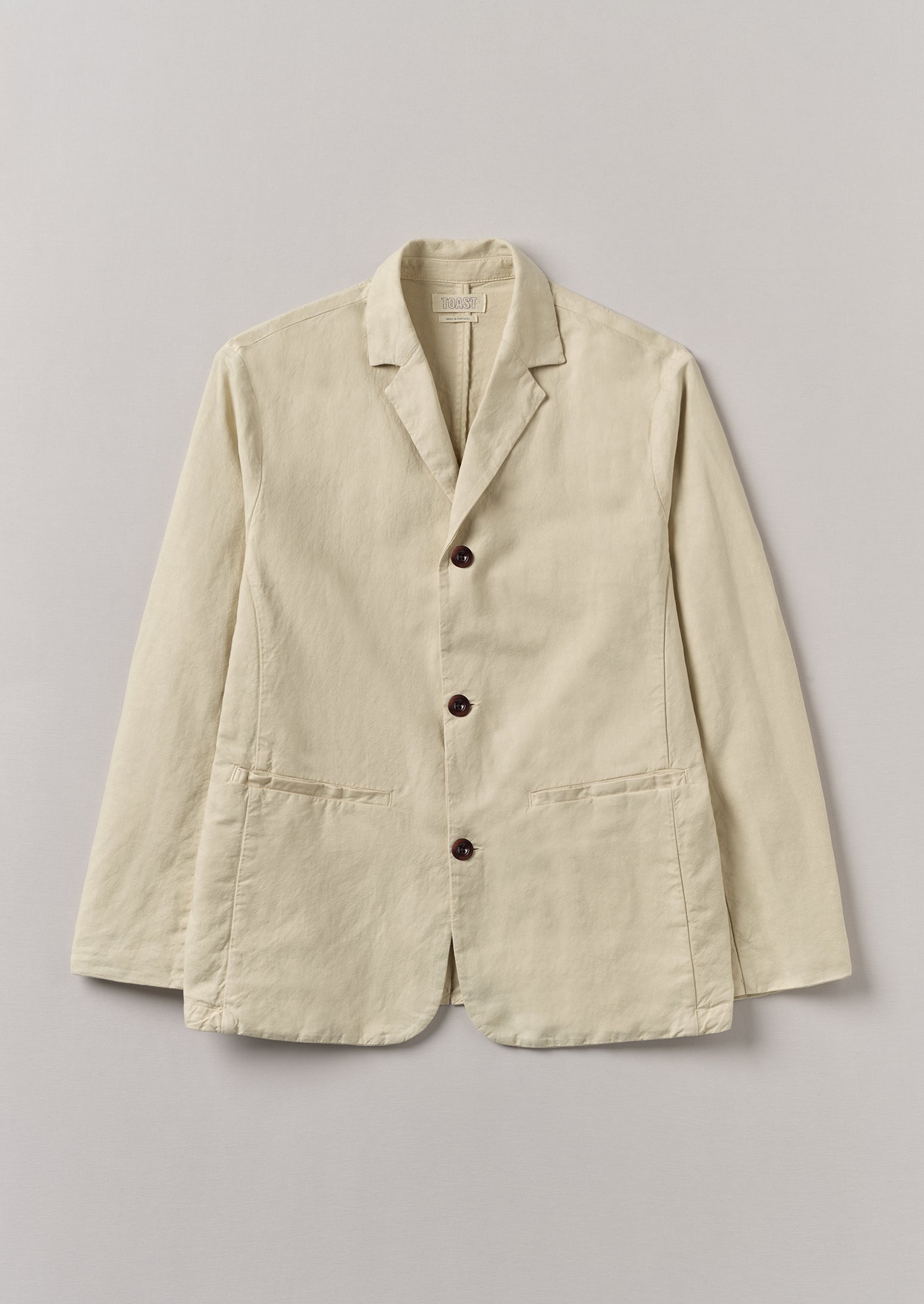 Cotton Linen High Break Blazer | Wood Ash