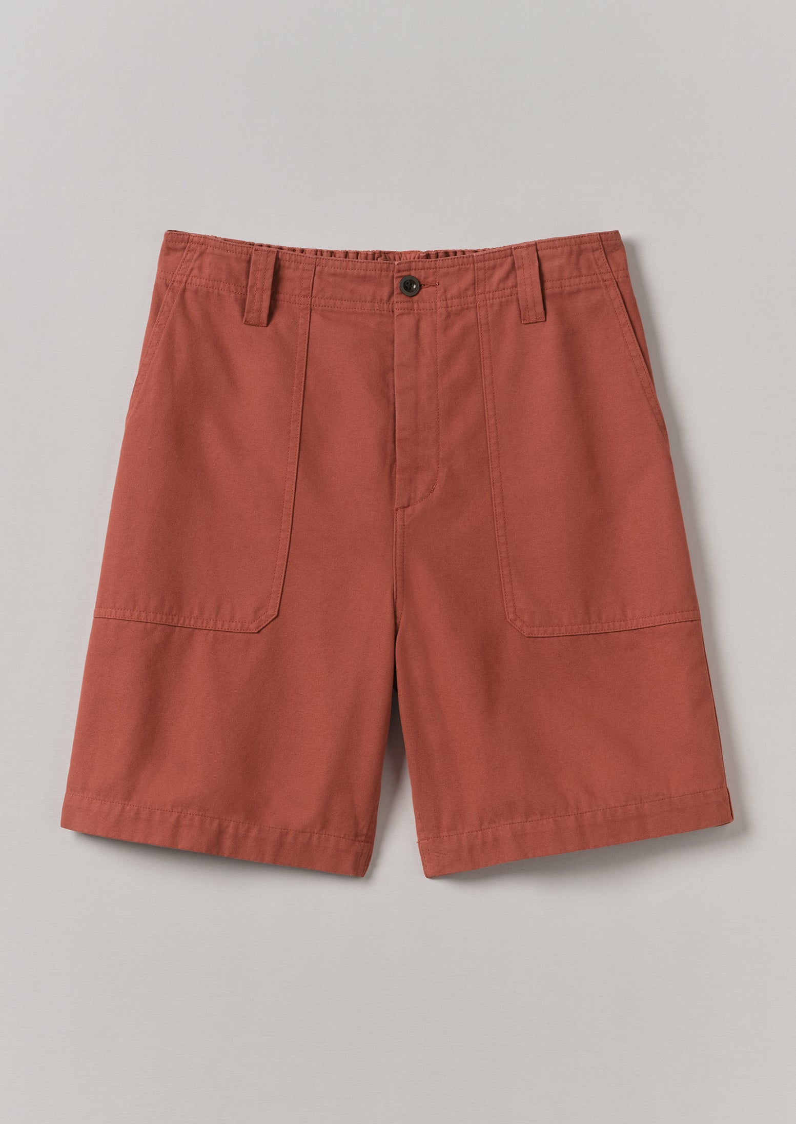 Cotton Canvas Shorts | Terracotta