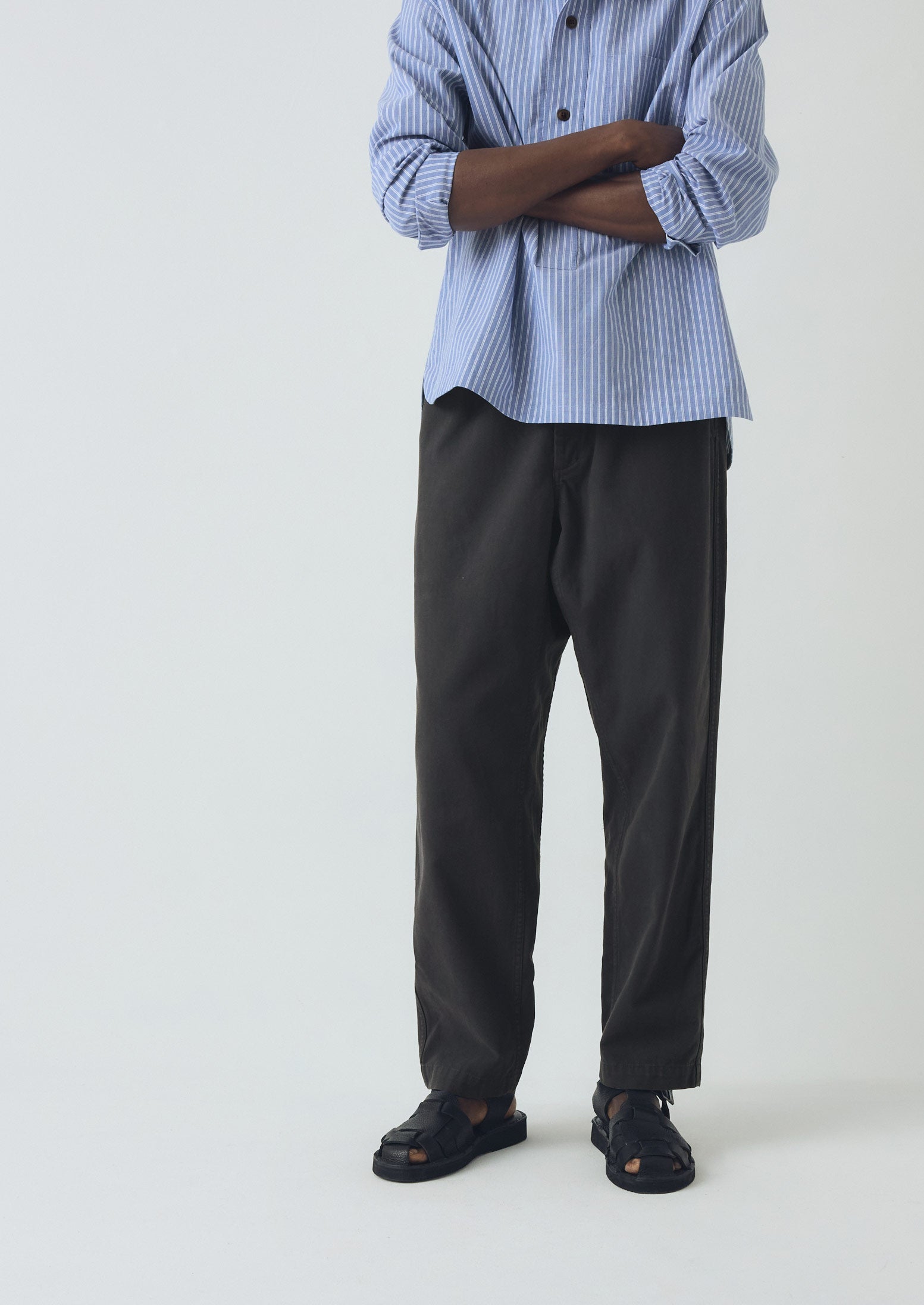 Cotton Canvas Elasticated Pants | Prussian Blue