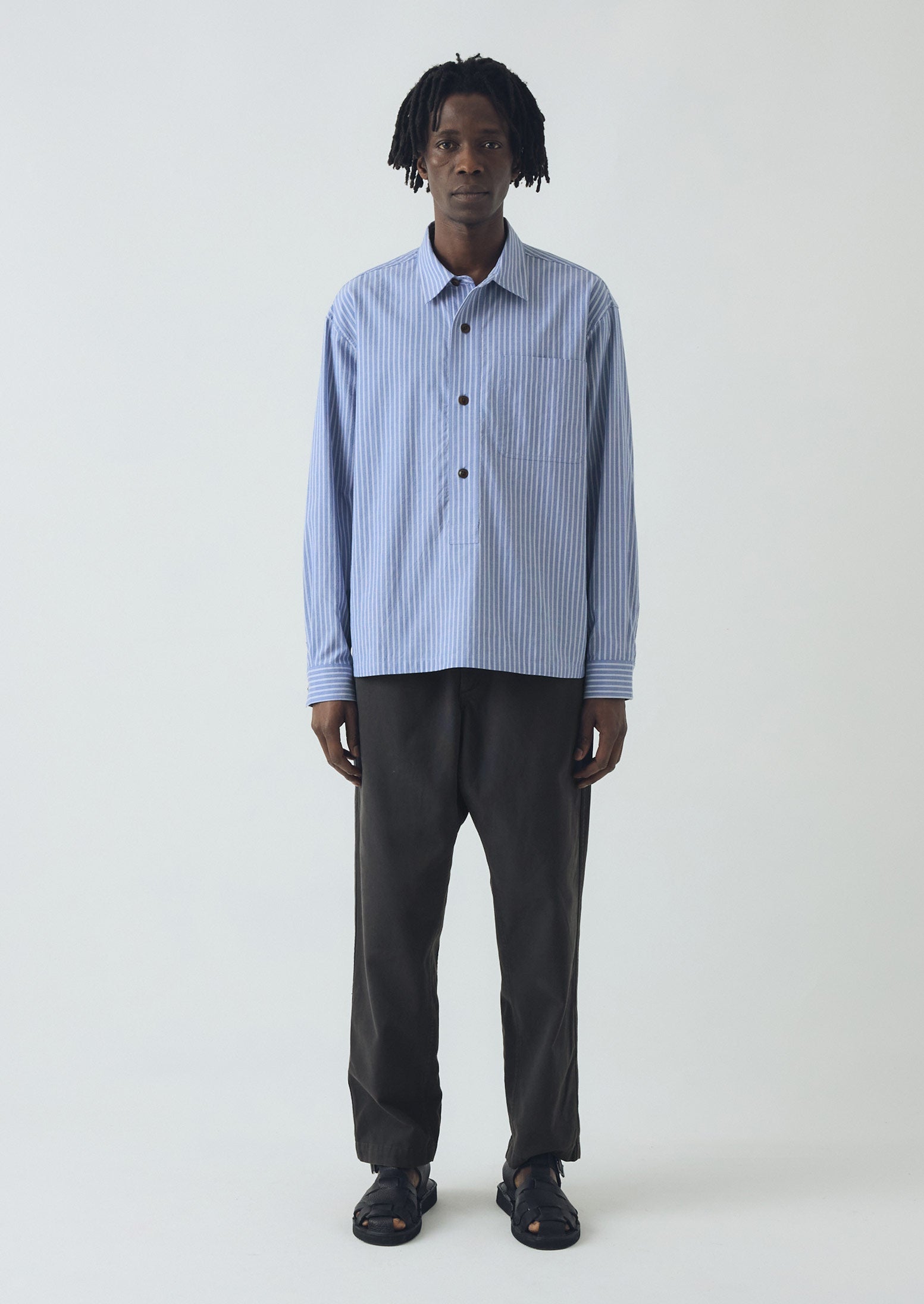 Cotton Canvas Elasticated Pants | Prussian Blue