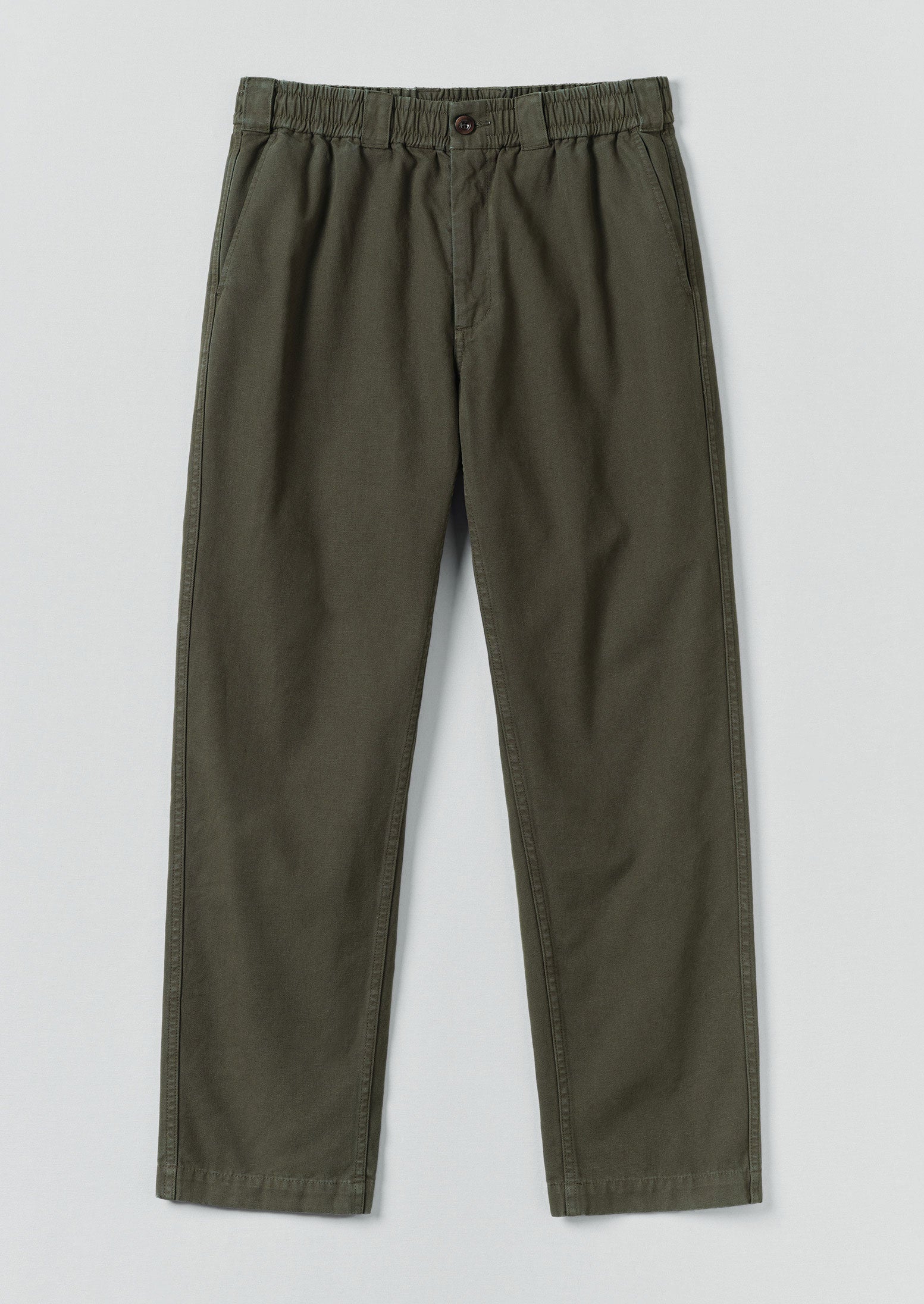 Cotton Canvas Elasticated Pants | Peat