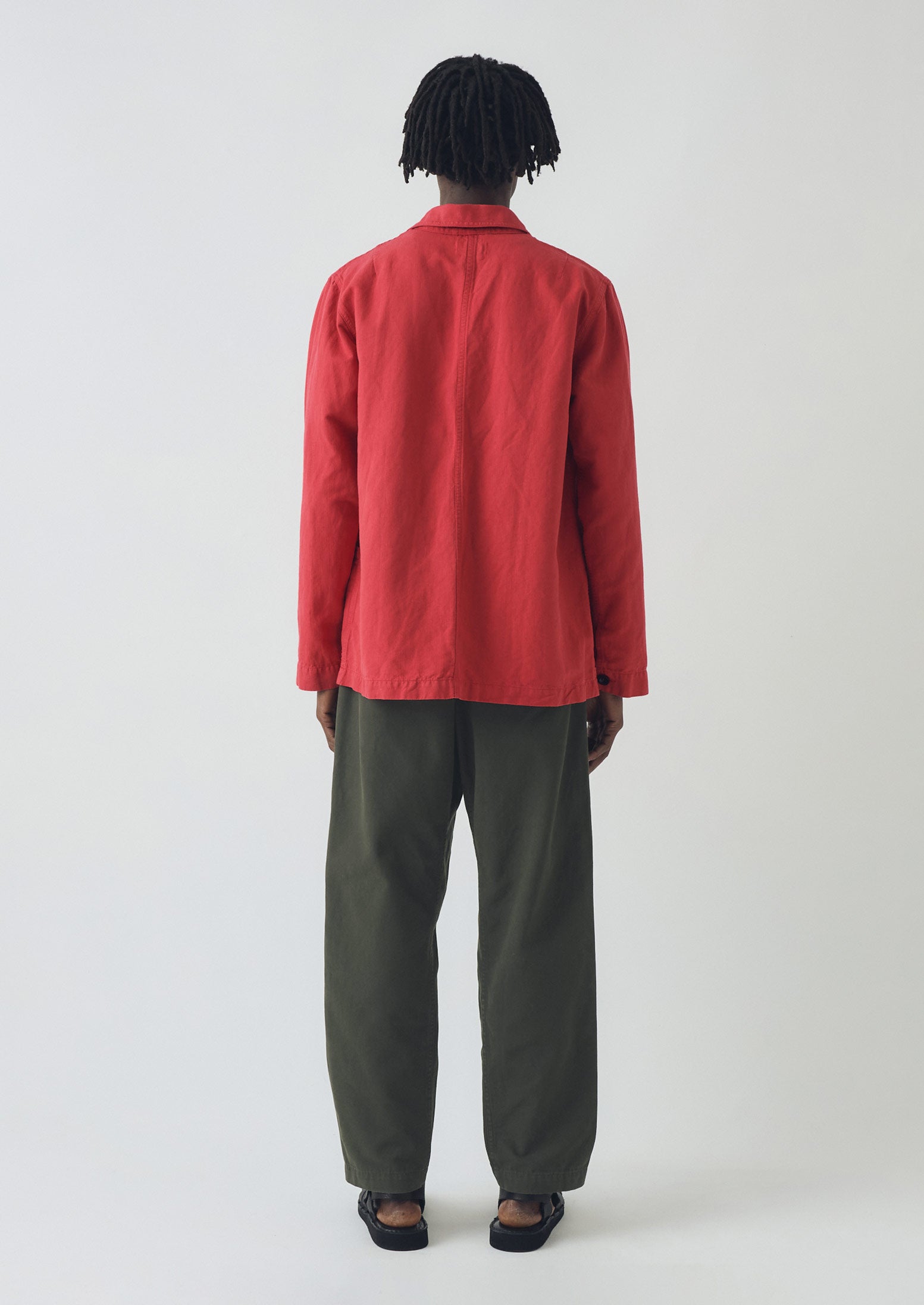 Arlo Garment Dyed Herringbone Jacket | Cardinal Red