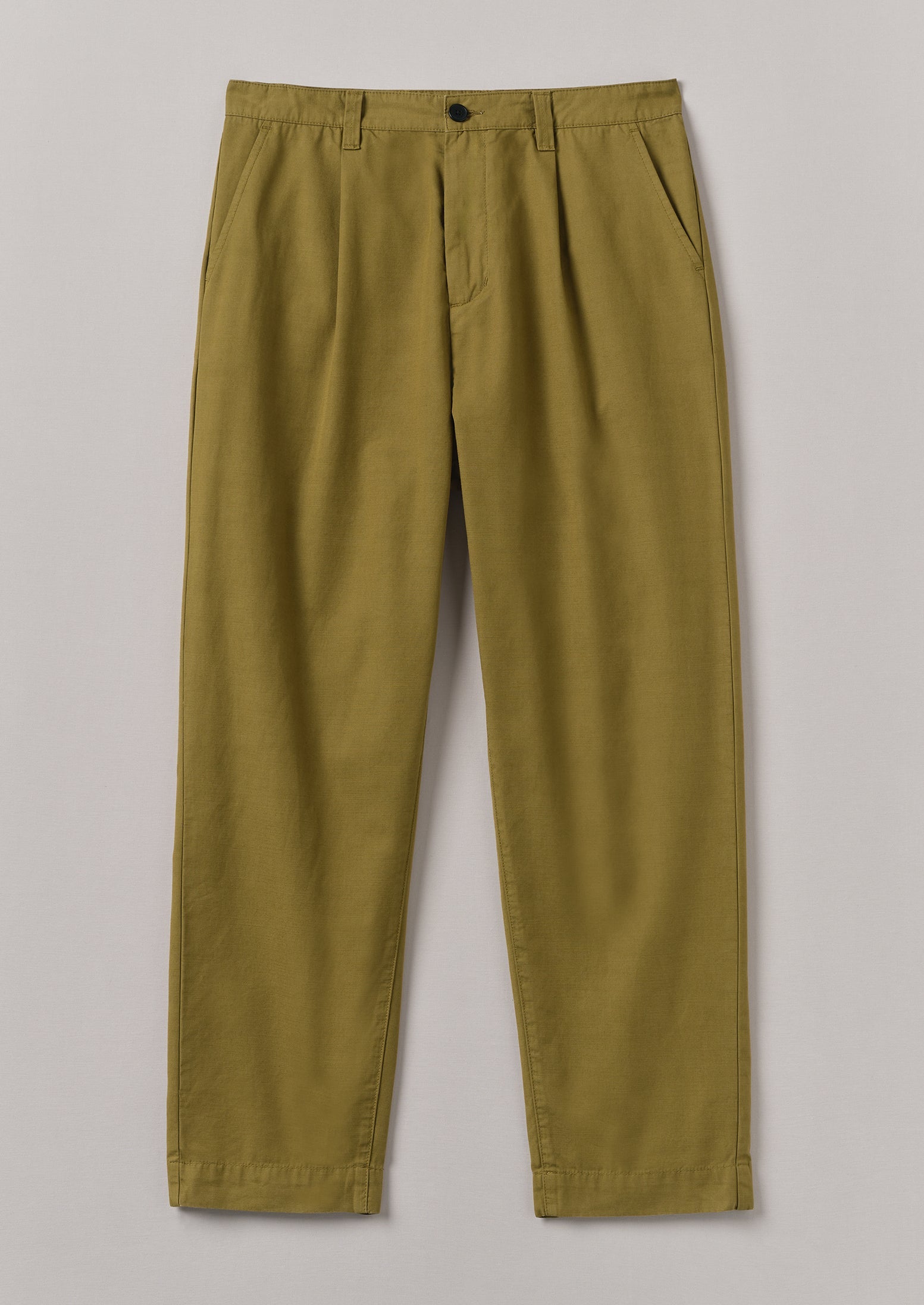 Otto Cotton Pleat Pants | Warm Olive