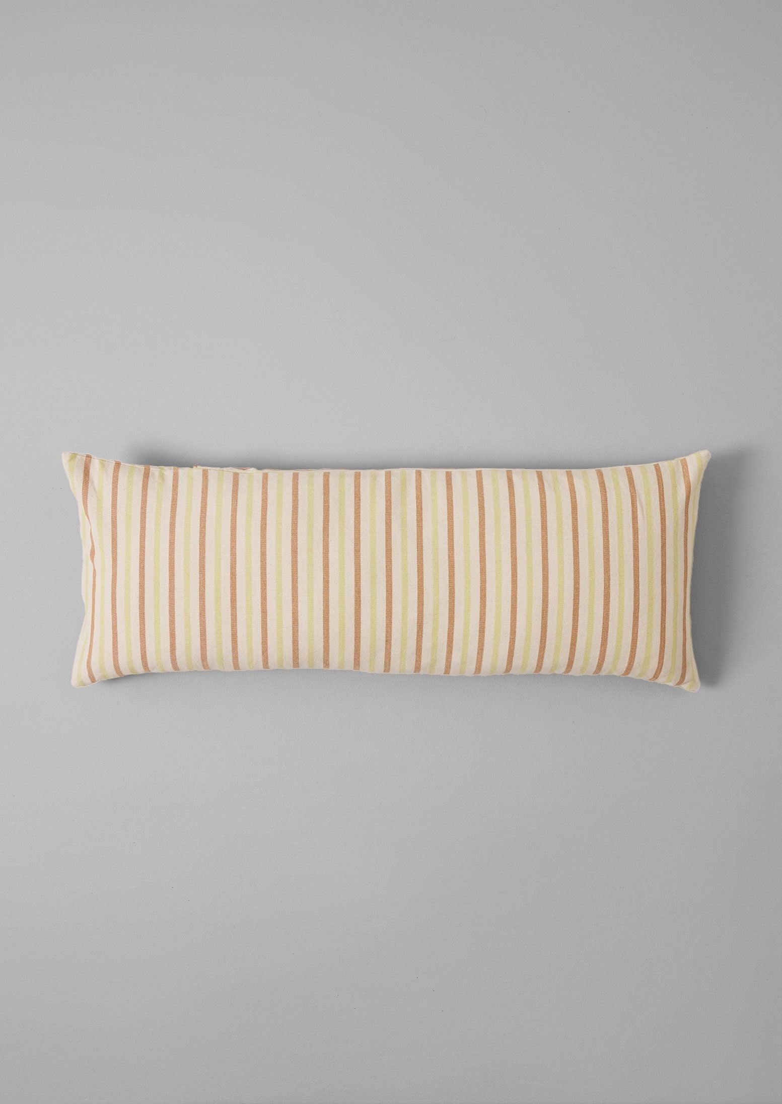 Hand Woven Stripe Bolster Pillow | Ecru/Washed Lime