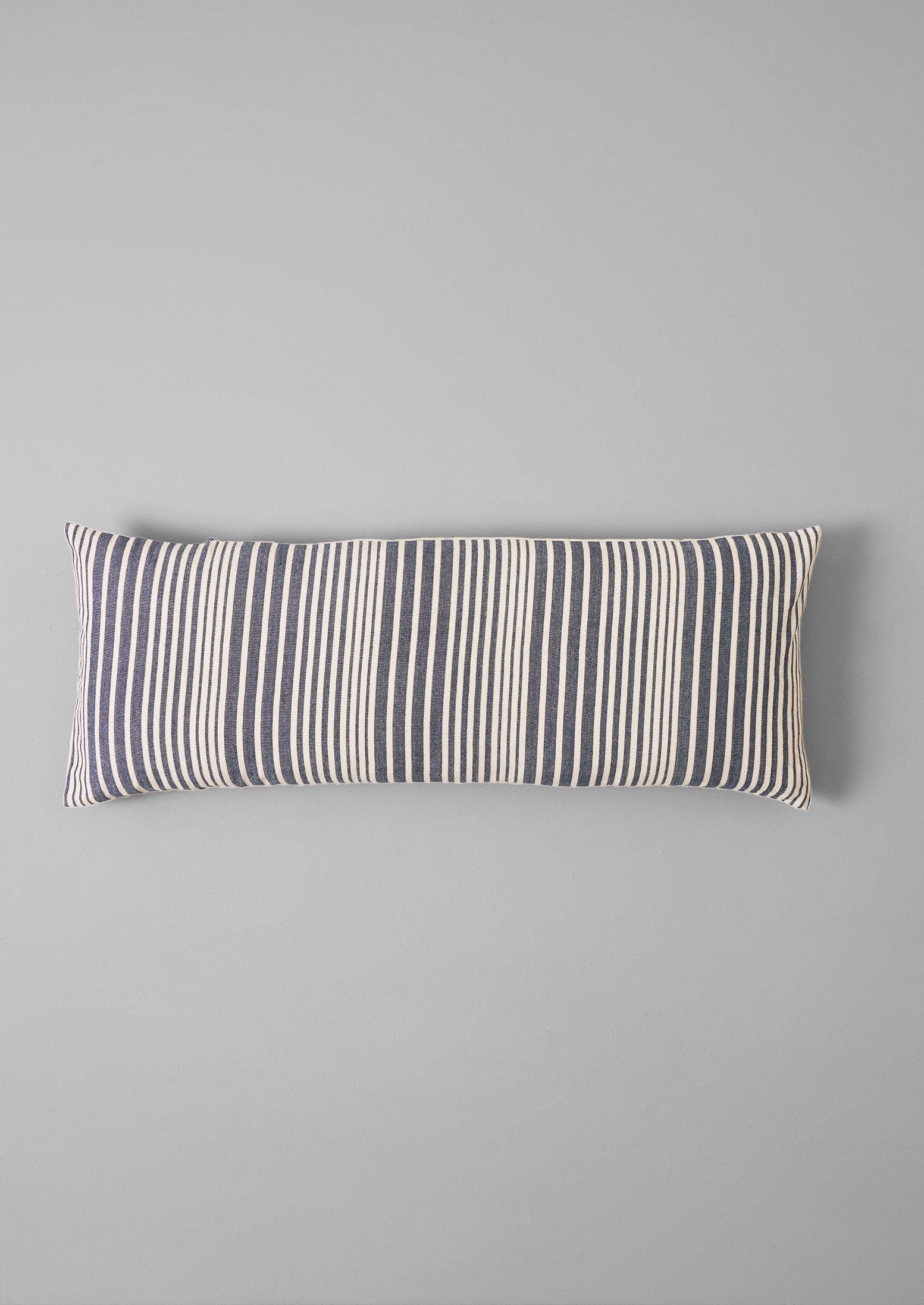 Hand Woven Stripe Bolster Pillow | Indigo/Ecru