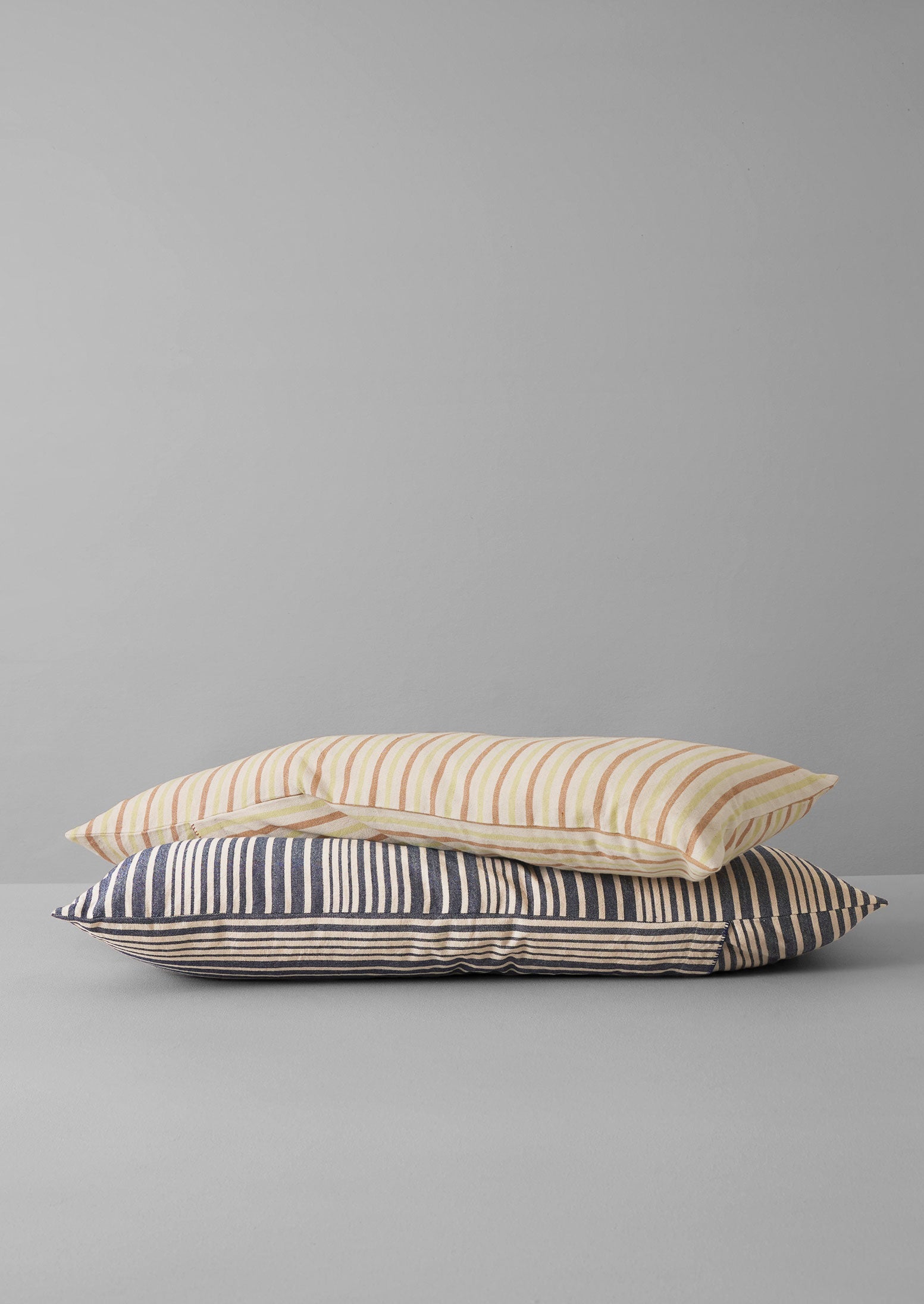 Hand Woven Stripe Bolster Pillow | Indigo/Ecru